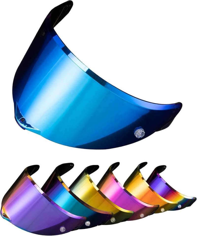 PSLER Helm Visier Verspiegelt für AGV Pista GP RR Pista GPR CORSA-R RACE 3 RACE 2,Helmvisier Getöntes Visier Motorradhelm Zubehör Ersatz(Tiefes Blau) von PSLER