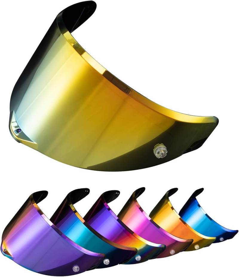 PSLER Helm Visier Verspiegelt für AGV Pista GP RR Pista GPR CORSA-R RACE 3 RACE 2,Helmvisier Getöntes Visier Motorradhelm Zubehör Ersatz(Tiefes Gold) von PSLER