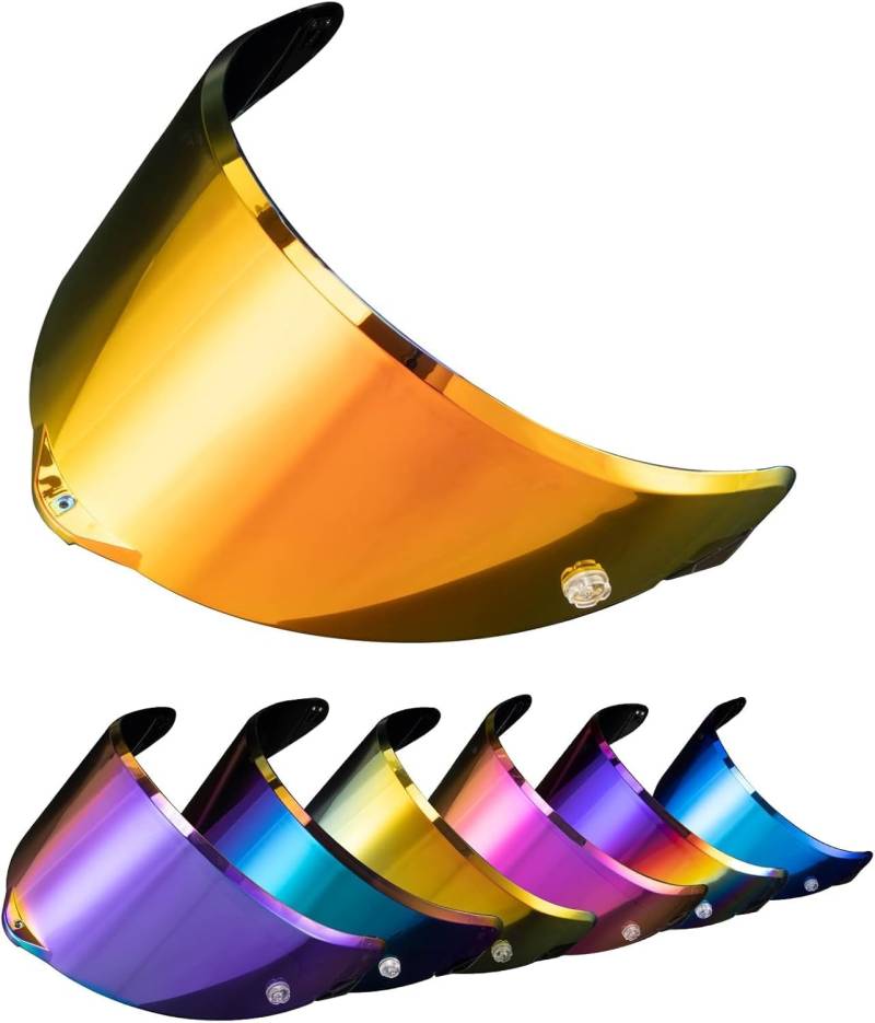 PSLER Helm Visier Verspiegelt für AGV Pista GP RR Pista GPR CORSA-R RACE 3 RACE 2,Helmvisier Getöntes Visier Motorradhelm Zubehör Ersatz(Tiefes Goldrot) von PSLER