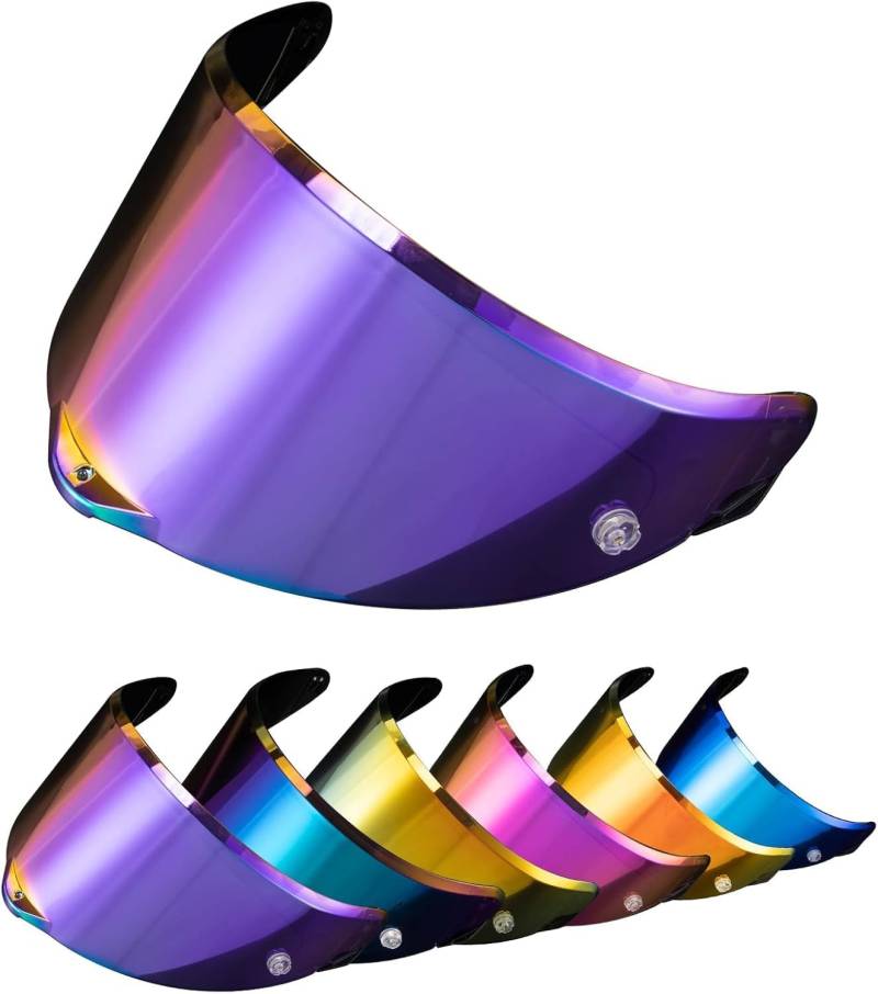 PSLER Helm Visier Verspiegelt für AGV Pista GP RR Pista GPR CORSA-R RACE 3 RACE 2,Helmvisier Getöntes Visier Motorradhelm Zubehör Ersatz(Tiefes Violett) von PSLER