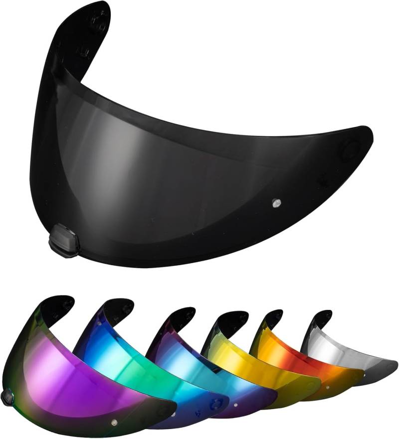 PSLER Helm Visier Verspiegelt für HJC i70 i10 HJ-31,Helmvisier Getöntes Visier Motorradhelm Zubehör Ersatz(Dunkelschwarz) von PSLER