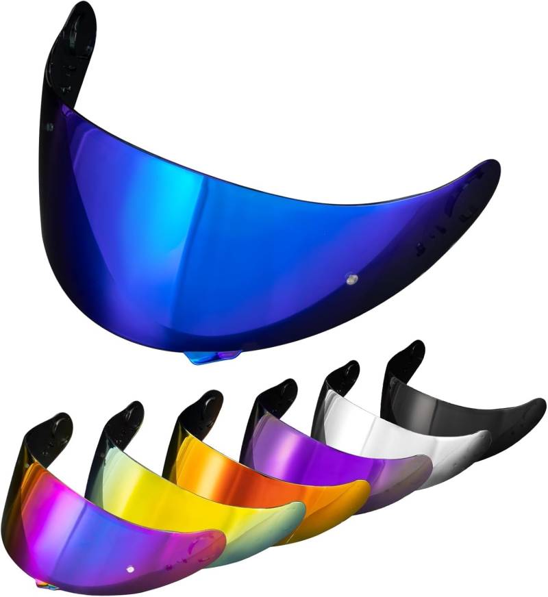 PSLER Helm Visier Verspiegelt für Shoei GT Air GT Air 2 TC-5 TC-9 Neotec CNS-1,Helmvisier Getöntes Visier Motorradhelm Zubehör Ersatz(Tiefblau) von PSLER