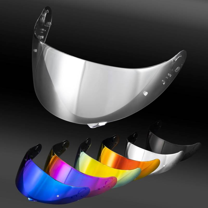 PSLER Helm Visier Verspiegelt für Shoei GT Air GT Air 2 TC-5 TC-9 Neotec CNS-1,Helmvisier Getöntes Visier Motorradhelm Zubehör Ersatz(Transparentes Silber) von PSLER