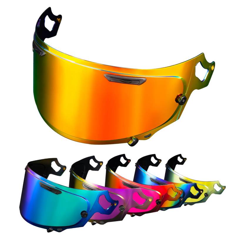 PSLER Helm Visier für ARIA RX-7V Renegade-V RX-7X REO XD Regent-X VAS-V Corsair-X Quantum-X Signet-X Defiant-X Concept-X,Helmvisier Getöntes Visier Motorradhelm Zubehör Ersatz(Tiefes Goldrot) von PSLER