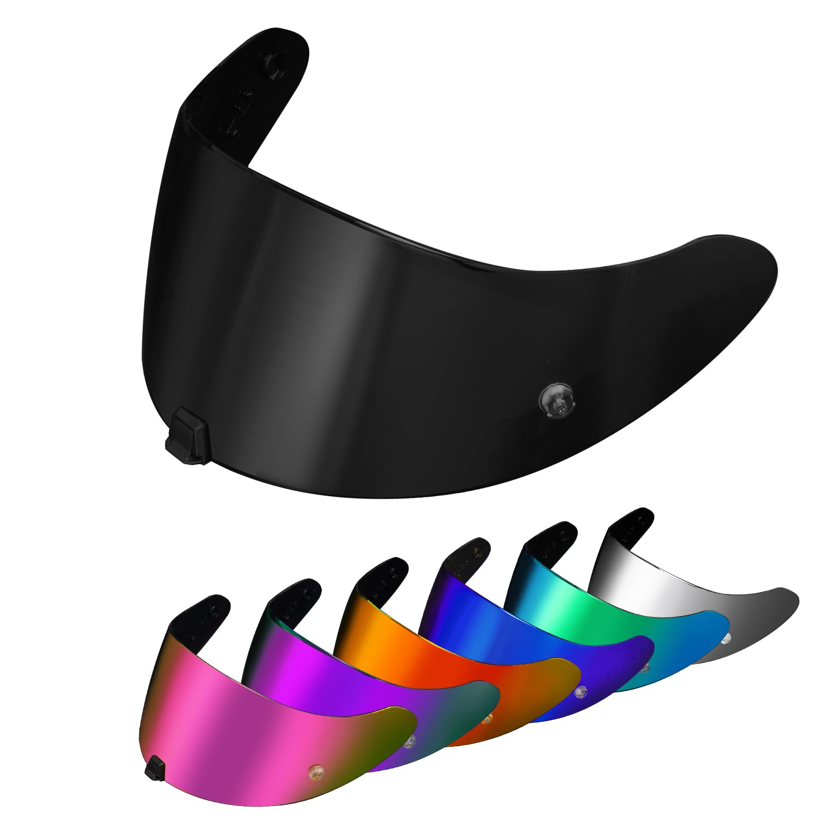PSLER Helm Visier für EXO R420 - Verspiegelt Helmvisier Getöntes Visier Motorradhelm Zubehör Ersatz(Dunkelschwarz) von PSLER