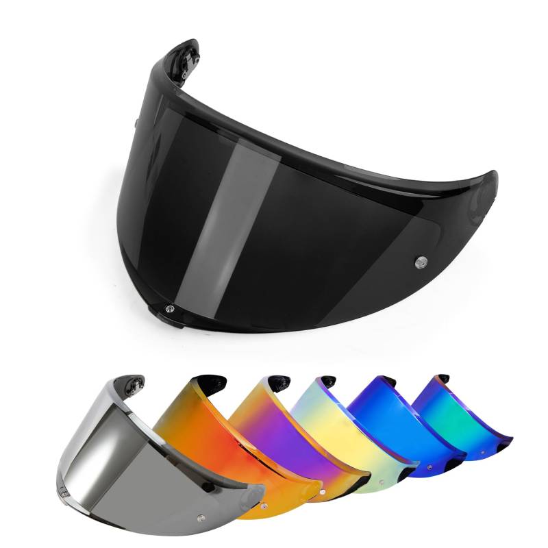 PSLER Für AGV K6 K6s Visier Verspiegelt Helmvisier,Helmgesichtsschutz Getöntes Visier Motorradhelm Zubehör Ersatz(Dunkelschwarz) von PSLER