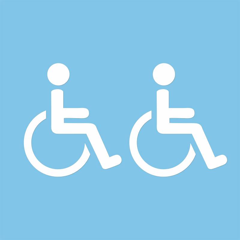 pubblimania 2 Warnaufkleber für Behinderte. Geeignet für das Äußere von Autos, Wohnmobilen, Windschutzscheiben, Rollern, Brillen, Schildern, Möbeln (Weiß) von pubblimania