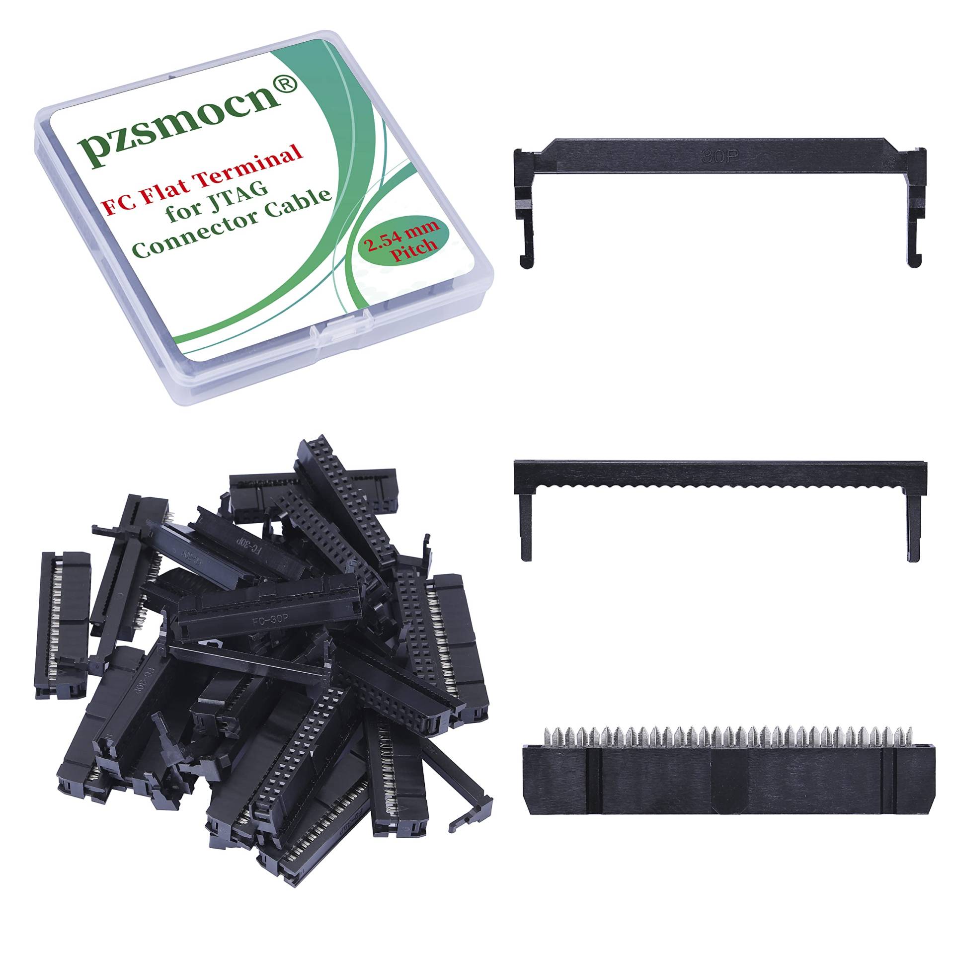Pzsmocn 20 Sätze IDC 2 * 15 Zweireihiger Rechteckiger Steckeradapter FC Schwarzer Crimpdraht Dreiteiliges Set 2,54 mm Rastermaß, 30-poliger FC-Buchsenstecker, für JTAG-Anschluss Flachbandkabel. Pzsmocn 20 Sätze IDC 2 * 15 Zweireihiger Rechteckiger Steckeradapter FC Schwarzer Crimpdraht Dreiteiliges Set 2,54 mm Rastermaß, 30-poliger FC-Buchsenstecker, für JTAG-Anschluss Flachbandkabel. von pzsmocn