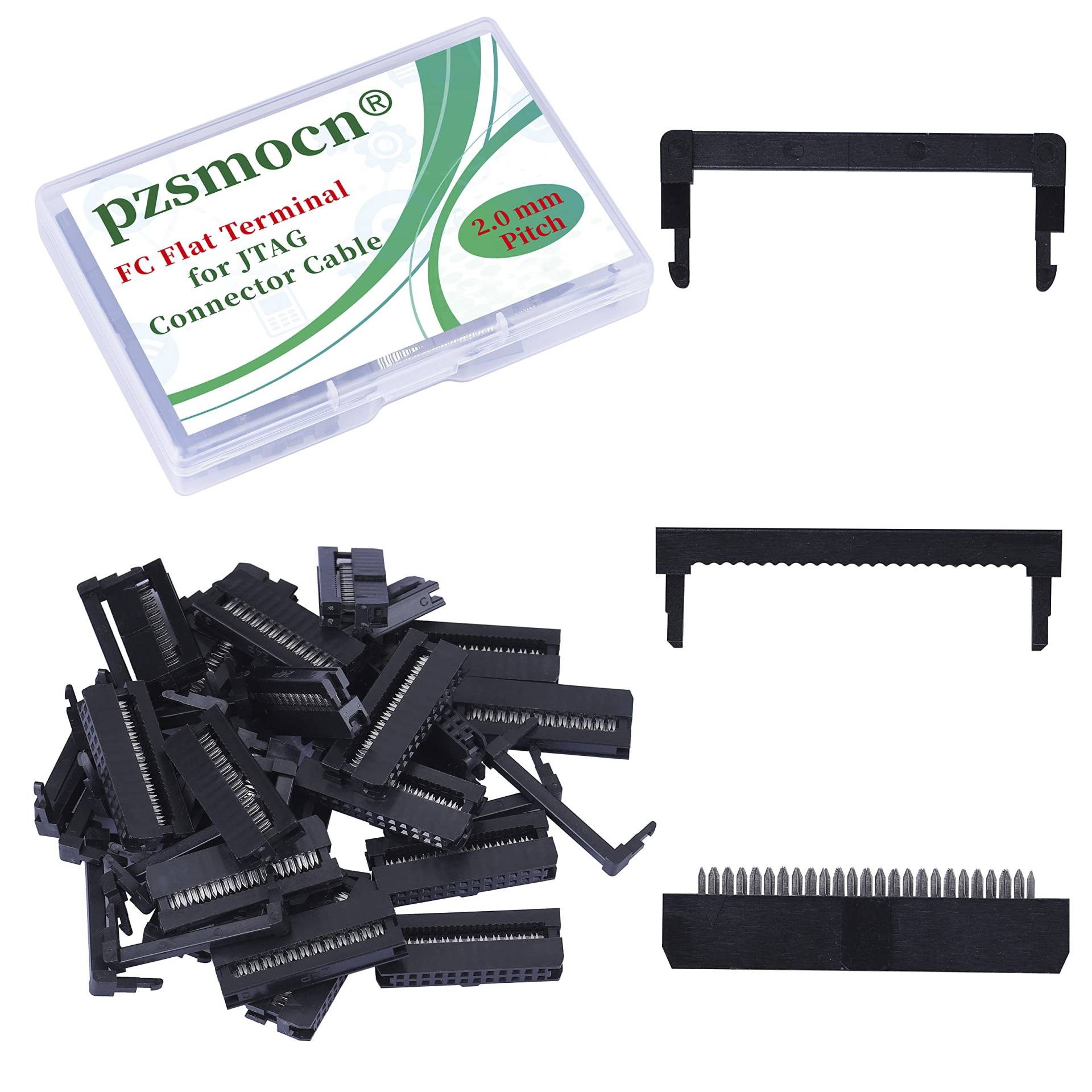 Pzsmocn 20 Sätze IDC 2 * 12 Zweireihiger Rechteckiger Steckeradapter FC Schwarzer Crimpdraht Dreiteiliges Set 2,0 mm Rastermaß, 24-poliger FC-Buchsenstecker, für JTAG-Anschluss Flachbandkabel. Pzsmocn 20 Sätze IDC 2 * 12 Zweireihiger Rechteckiger Steckeradapter FC Schwarzer Crimpdraht Dreiteiliges Set 2,0 mm Rastermaß, 24-poliger FC-Buchsenstecker, für JTAG-Anschluss Flachbandkabel. von pzsmocn