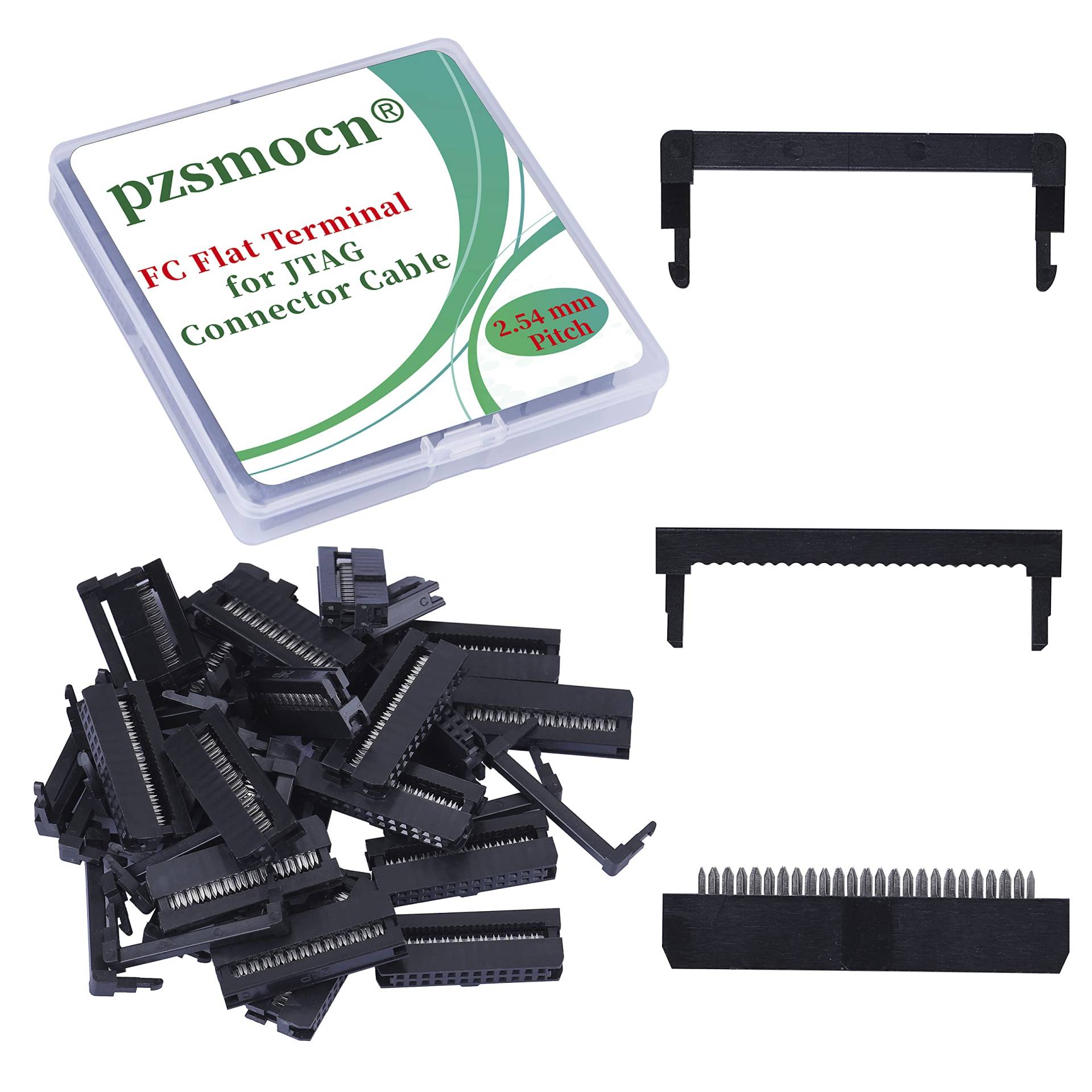 Pzsmocn 20 Sätze IDC 2 * 12 Zweireihiger Rechteckiger Steckeradapter FC Schwarzer Crimpdraht Dreiteiliges Set 2,54 mm Rastermaß, 24-poliger FC-Buchsenstecker, für JTAG-Anschluss Flachbandkabel. Pzsmocn 20 Sätze IDC 2 * 12 Zweireihiger Rechteckiger Steckeradapter FC Schwarzer Crimpdraht Dreiteiliges Set 2,54 mm Rastermaß, 24-poliger FC-Buchsenstecker, für JTAG-Anschluss Flachbandkabel. von pzsmocn