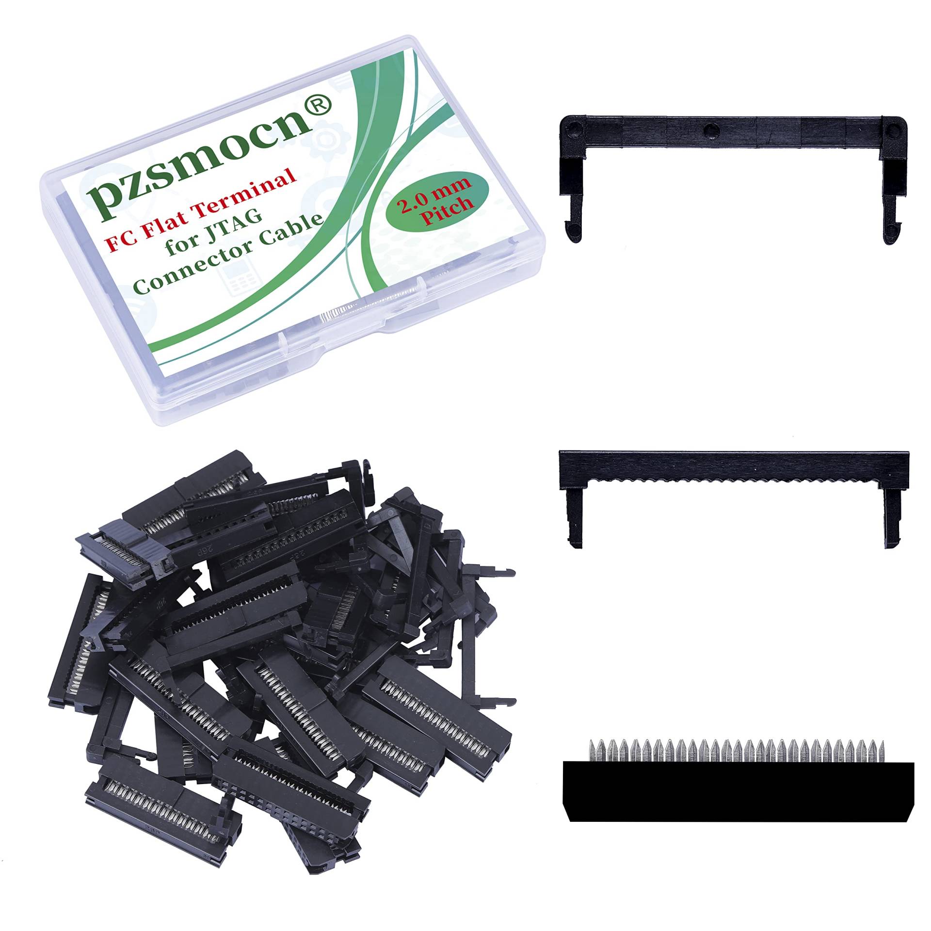 Pzsmocn 20 Sätze IDC 2 * 13 Zweireihiger Rechteckiger Steckeradapter FC Schwarzer Crimpdraht Dreiteiliges Set 2,0 mm Rastermaß, 26-poliger FC-Buchsenstecker, für JTAG-Anschluss Flachbandkabel. Pzsmocn 20 Sätze IDC 2 * 13 Zweireihiger Rechteckiger Steckeradapter FC Schwarzer Crimpdraht Dreiteiliges Set 2,0 mm Rastermaß, 26-poliger FC-Buchsenstecker, für JTAG-Anschluss Flachbandkabel. von pzsmocn