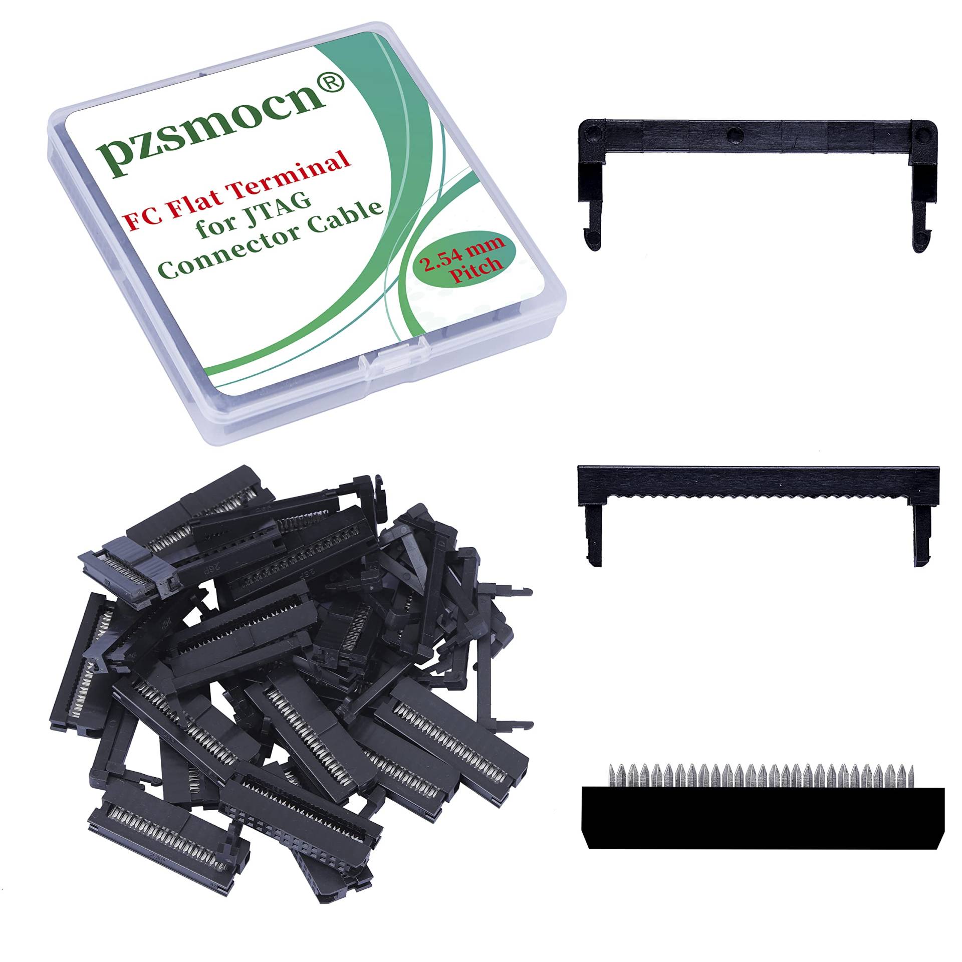 Pzsmocn 20 Sätze IDC 2 * 13 Zweireihiger Rechteckiger Steckeradapter FC Schwarzer Crimpdraht Dreiteiliges Set 2,54 mm Rastermaß, 26-poliger FC-Buchsenstecker, für JTAG-Anschluss Flachbandkabel. Pzsmocn 20 Sätze IDC 2 * 13 Zweireihiger Rechteckiger Steckeradapter FC Schwarzer Crimpdraht Dreiteiliges Set 2,54 mm Rastermaß, 26-poliger FC-Buchsenstecker, für JTAG-Anschluss Flachbandkabel. von pzsmocn