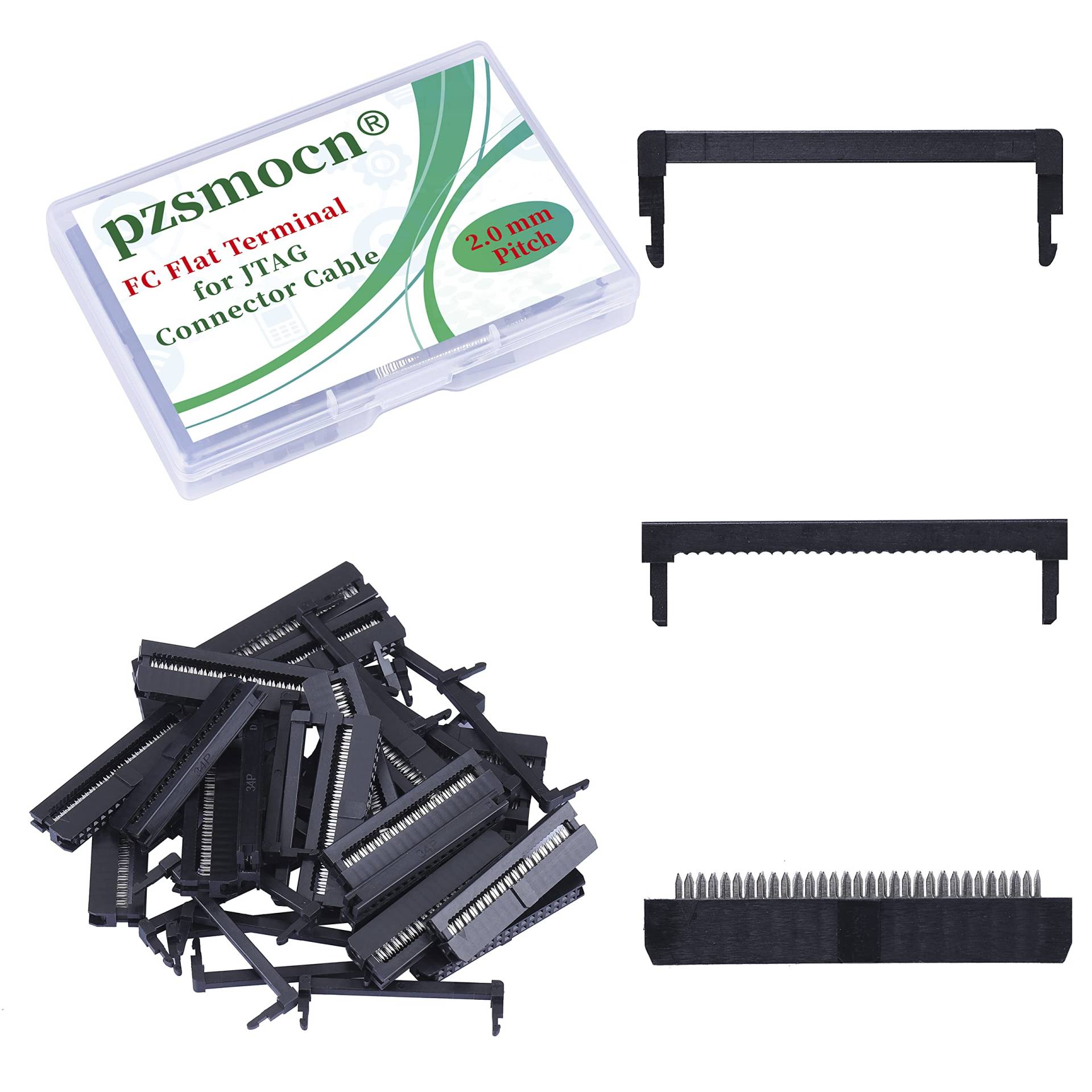 Pzsmocn 20 Sätze IDC 2 * 17 Zweireihiger Rechteckiger Steckeradapter FC Schwarzer Crimpdraht Dreiteiliges Set 2,0 mm Rastermaß, 34-poliger FC-Buchsenstecker, für JTAG-Anschluss Flachbandkabel. Pzsmocn 20 Sätze IDC 2 * 17 Zweireihiger Rechteckiger Steckeradapter FC Schwarzer Crimpdraht Dreiteiliges Set 2,0 mm Rastermaß, 34-poliger FC-Buchsenstecker, für JTAG-Anschluss Flachbandkabel. von pzsmocn