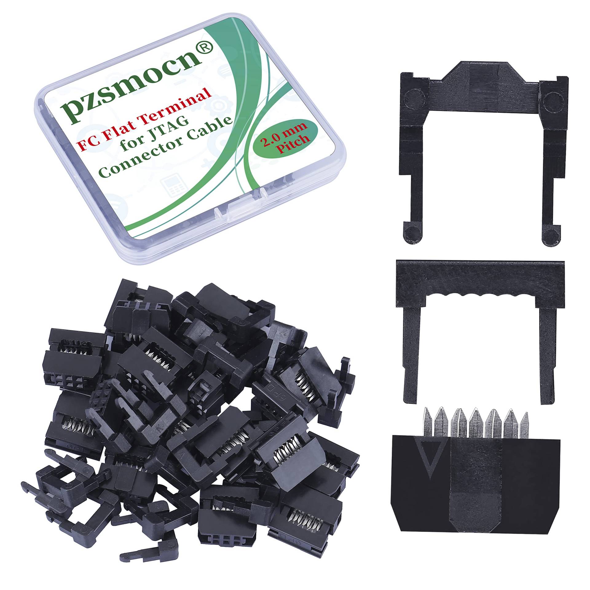 Pzsmocn 20 Sätze IDC 2 * 3 Zweireihiger Rechteckiger Steckeradapter FC Schwarzer Crimpdraht Dreiteiliges Set 2,0 mm Rastermaß, 6-poliger FC-Buchsenstecker, für JTAG-Anschluss Flachbandkabel. Pzsmocn 20 Sätze IDC 2 * 3 Zweireihiger Rechteckiger Steckeradapter FC Schwarzer Crimpdraht Dreiteiliges Set 2,0 mm Rastermaß, 6-poliger FC-Buchsenstecker, für JTAG-Anschluss Flachbandkabel. von pzsmocn