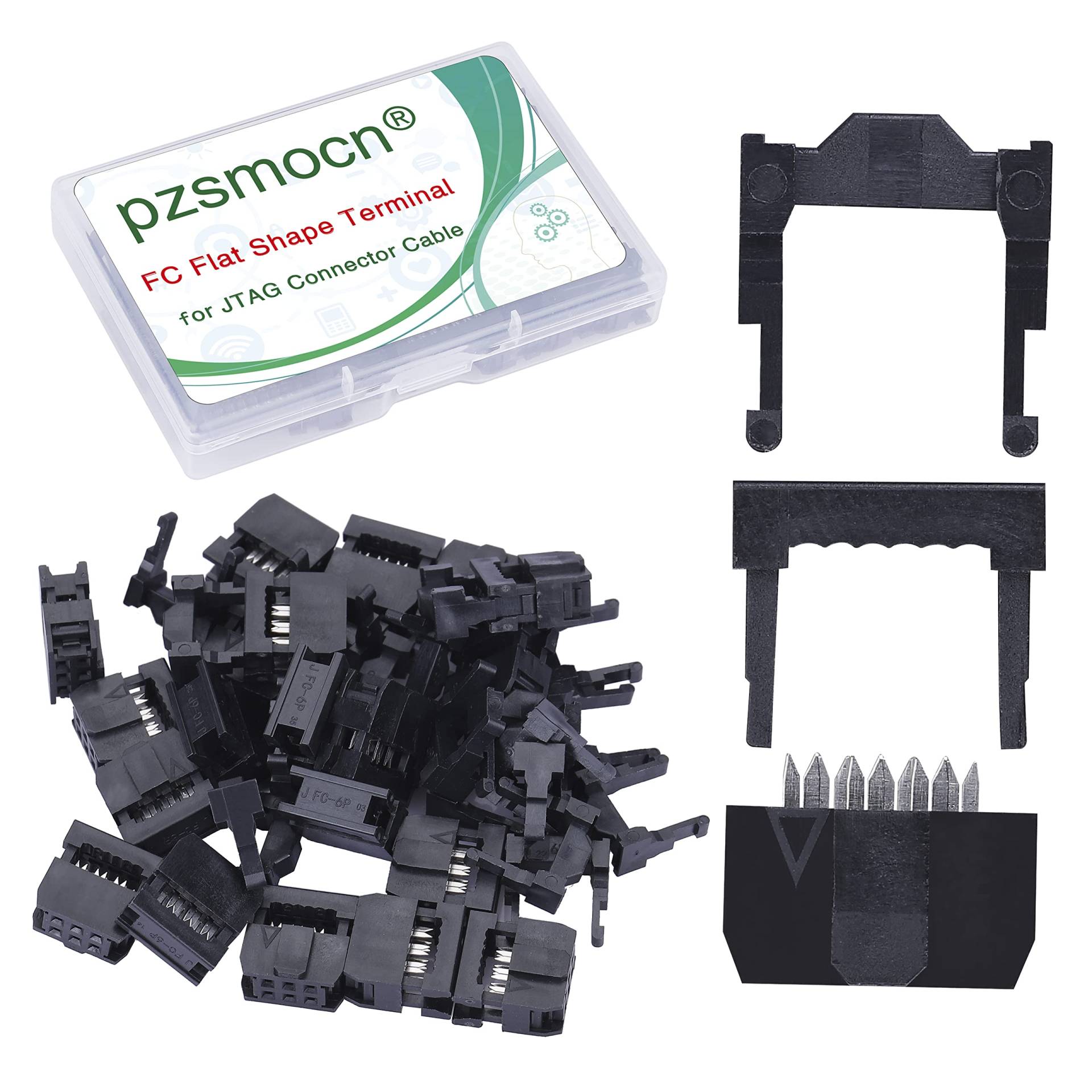Pzsmocn 20 Sätze IDC 2 * 3 Zweireihiger Rechteckiger Steckeradapter FC Schwarzer Crimpdraht Dreiteiliges Set 2,54 mm Rastermaß, 6-poliger FC-Buchsenstecker, für JTAG-Anschluss Flachbandkabel. Pzsmocn 20 Sätze IDC 2 * 3 Zweireihiger Rechteckiger Steckeradapter FC Schwarzer Crimpdraht Dreiteiliges Set 2,54 mm Rastermaß, 6-poliger FC-Buchsenstecker, für JTAG-Anschluss Flachbandkabel. von pzsmocn
