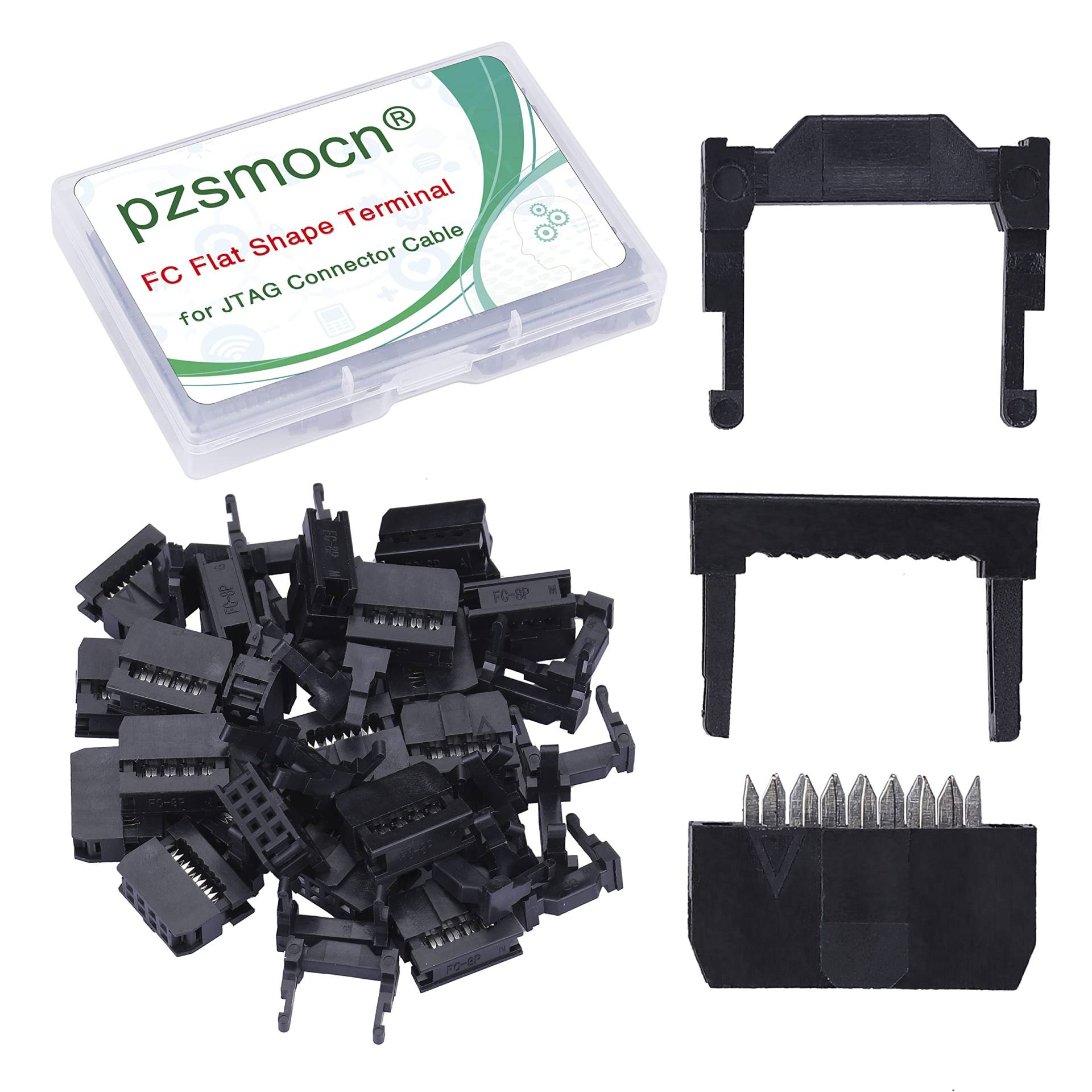 Pzsmocn 20 Sätze IDC 2 * 4 Zweireihiger Rechteckiger Steckeradapter FC Schwarzer Crimpdraht Dreiteiliges Set 2,54 mm Rastermaß, 8-poliger FC-Buchsenstecker, für JTAG-Anschluss Flachbandkabel. Pzsmocn 20 Sätze IDC 2 * 4 Zweireihiger Rechteckiger Steckeradapter FC Schwarzer Crimpdraht Dreiteiliges Set 2,54 mm Rastermaß, 8-poliger FC-Buchsenstecker, für JTAG-Anschluss Flachbandkabel. von pzsmocn
