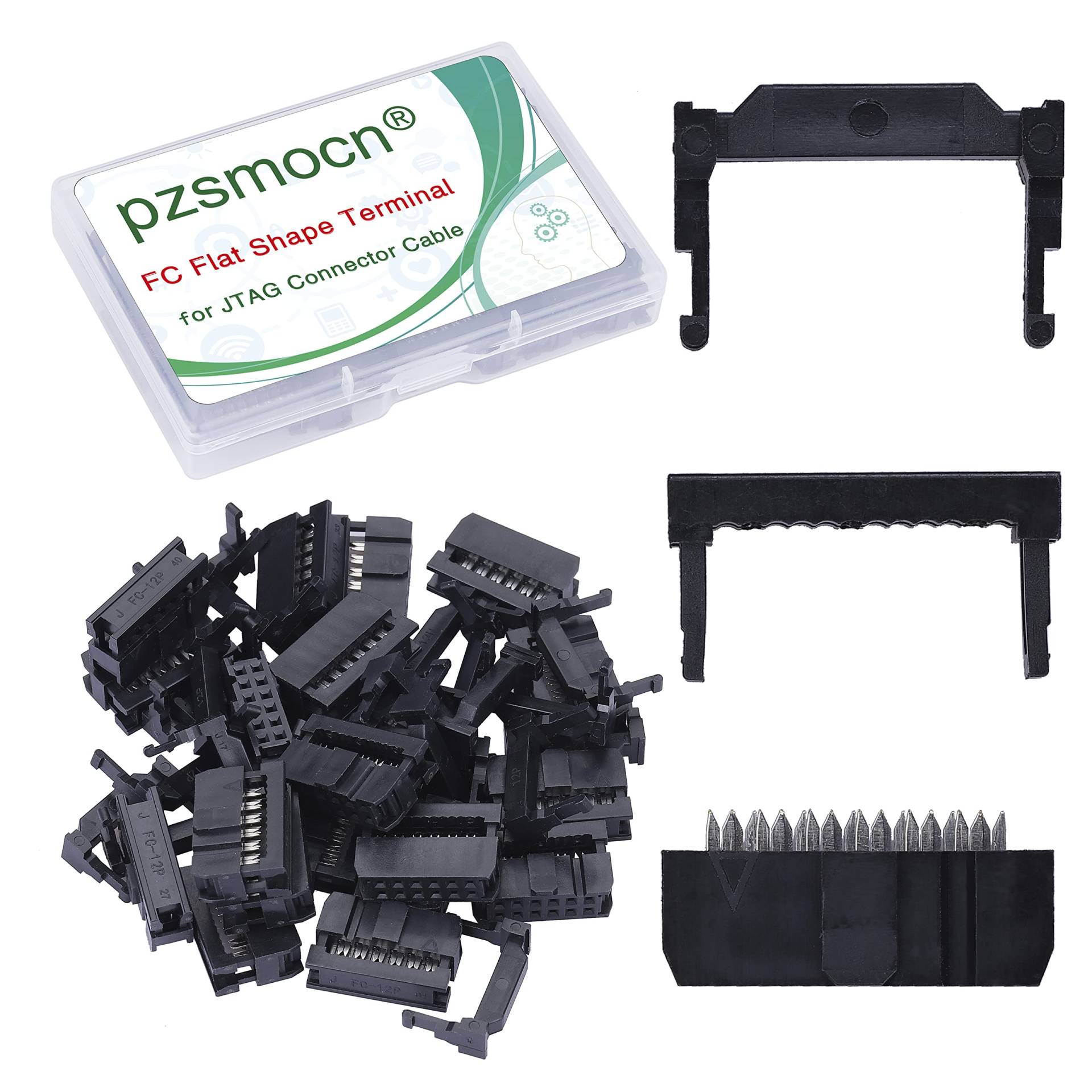 Pzsmocn 20 Sätze IDC 2 * 6 Zweireihiger Rechteckiger Steckeradapter FC Schwarzer Crimpdraht Dreiteiliges Set 2,54 mm Rastermaß, 12-poliger FC-Buchsenstecker, für JTAG-Anschluss Flachbandkabel. Pzsmocn 20 Sätze IDC 2 * 6 Zweireihiger Rechteckiger Steckeradapter FC Schwarzer Crimpdraht Dreiteiliges Set 2,54 mm Rastermaß, 12-poliger FC-Buchsenstecker, für JTAG-Anschluss Flachbandkabel. von pzsmocn