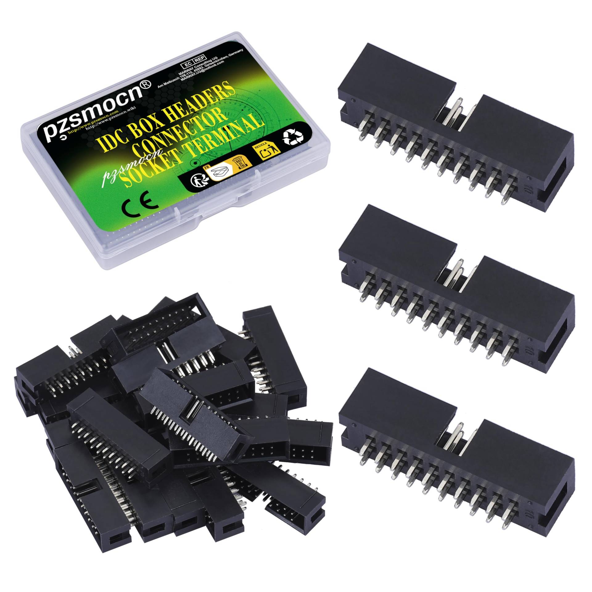Pzsmocn 20 Stück IDC 2 * 10 Zweireihig 2,54 mm Rastermaß JTAG ISP 20-poliger Gerader Stifteinsatz Box Steckverbinder Adapterkabel Männliche Buchsenklemmen für PCB-Elektronikgeräteprojekte. Pzsmocn 20 Stück IDC 2 * 10 Zweireihig 2,54 mm Rastermaß JTAG ISP 20-poliger Gerader Stifteinsatz Box Steckverbinder Adapterkabel Männliche Buchsenklemmen für PCB-Elektronikgeräteprojekte. von pzsmocn
