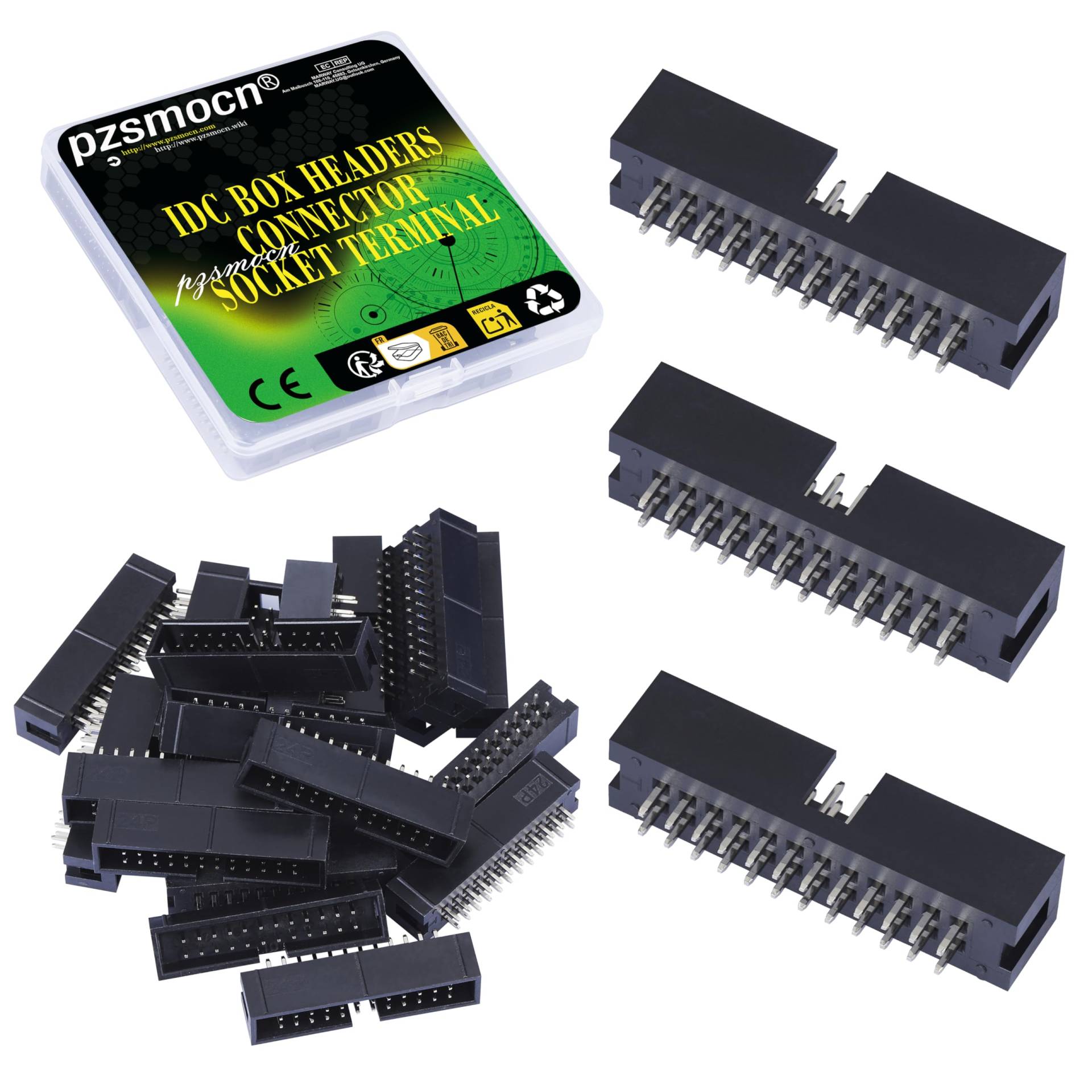 Pzsmocn 20 Stück IDC 2 * 12 Zweireihig 2,54 mm Rastermaß JTAG ISP 24-poliger Gerader Stifteinsatz Box Steckverbinder Adapterkabel Männliche Buchsenklemmen für PCB-Elektronikgeräteprojekte. Pzsmocn 20 Stück IDC 2 * 12 Zweireihig 2,54 mm Rastermaß JTAG ISP 24-poliger Gerader Stifteinsatz Box Steckverbinder Adapterkabel Männliche Buchsenklemmen für PCB-Elektronikgeräteprojekte. von pzsmocn