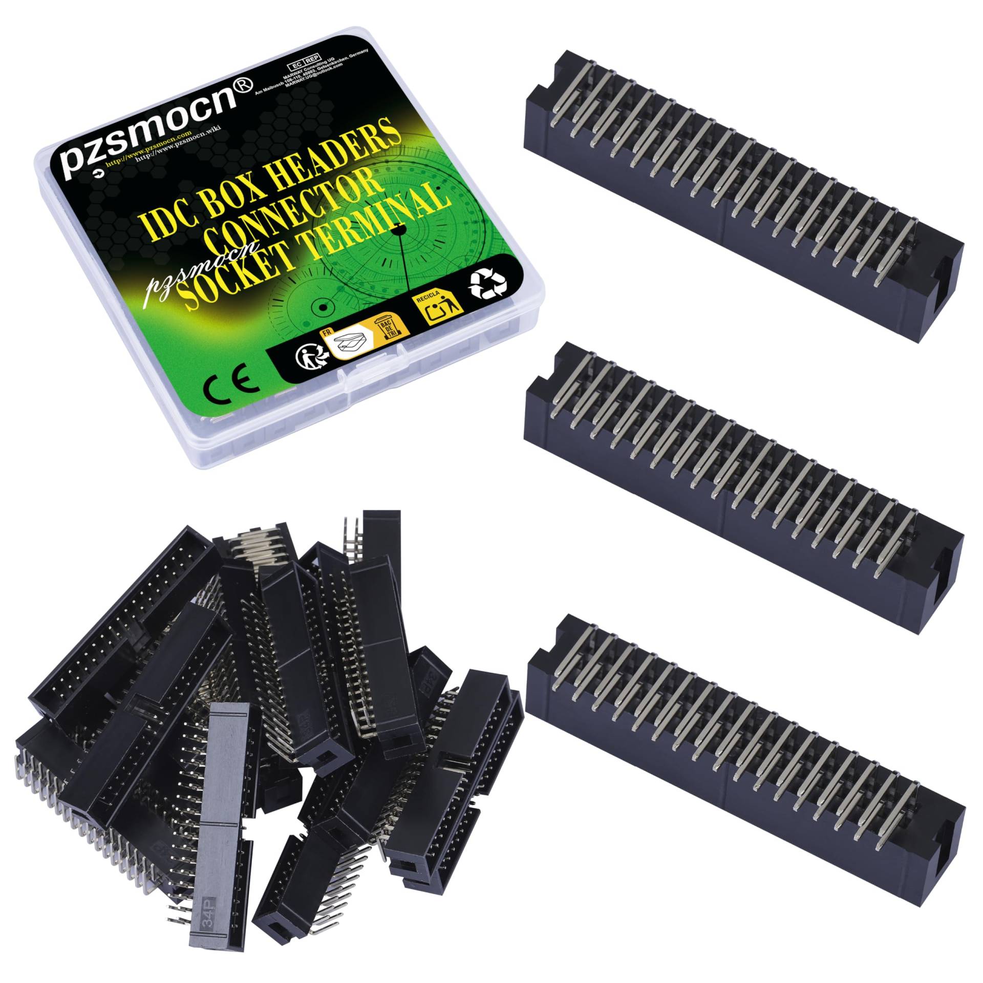 Pzsmocn 20 Stück IDC 2 * 17 Zweireihig 2,54 mm Rastermaß JTAG ISP 34-poliger Box Steckverbinder Adapterkabel Männliche SMT Buchsenklemmen für PCB-Elektronikgeräteprojekte. Pzsmocn 20 Stück IDC 2 * 17 Zweireihig 2,54 mm Rastermaß JTAG ISP 34-poliger Box Steckverbinder Adapterkabel Männliche SMT Buchsenklemmen für PCB-Elektronikgeräteprojekte. von pzsmocn