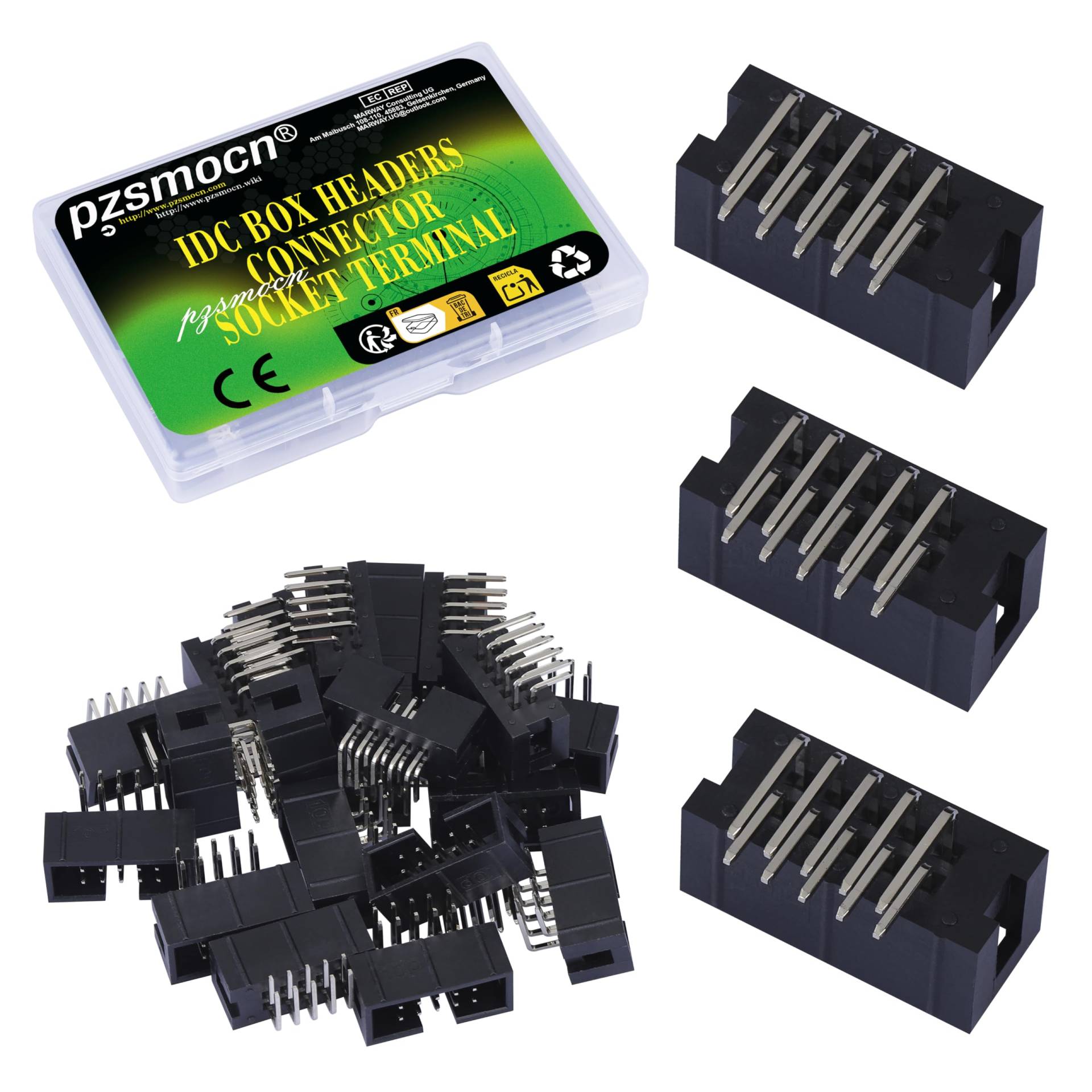 Pzsmocn 20 Stück IDC 2 * 5 Zweireihig 2,54 mm Rastermaß JTAG ISP 10-poliger Box Steckverbinder Adapterkabel Männliche SMT Buchsenklemmen für PCB-Elektronikgeräteprojekte. Pzsmocn 20 Stück IDC 2 * 5 Zweireihig 2,54 mm Rastermaß JTAG ISP 10-poliger Box Steckverbinder Adapterkabel Männliche SMT Buchsenklemmen für PCB-Elektronikgeräteprojekte. von pzsmocn