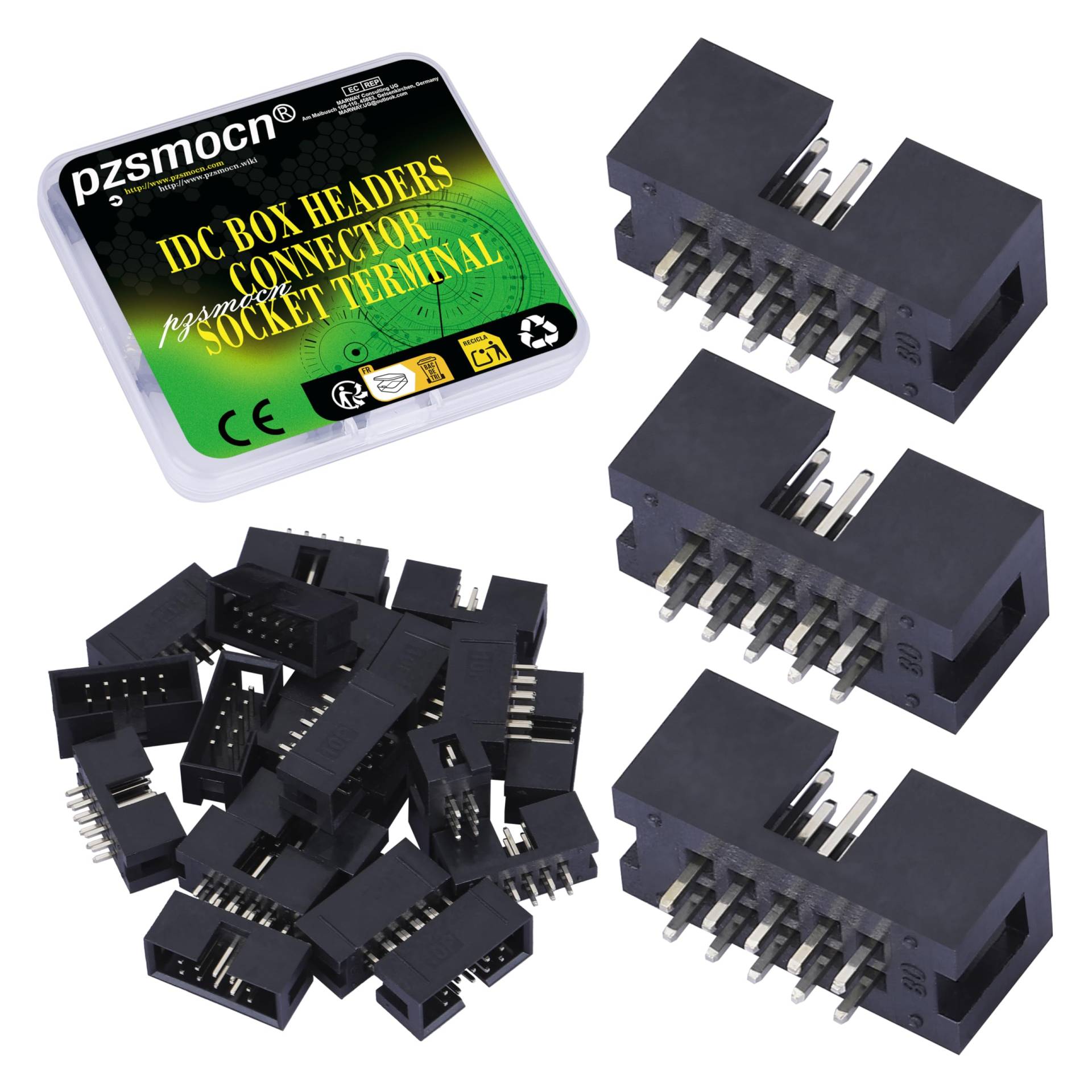 Pzsmocn 20 Stück IDC 2 * 5 Zweireihig 2,54 mm Rastermaß JTAG ISP 10-poliger Gerader Stifteinsatz Box Steckverbinder Adapterkabel Männliche Buchsenklemmen für PCB-Elektronikgeräteprojekte. Pzsmocn 20 Stück IDC 2 * 5 Zweireihig 2,54 mm Rastermaß JTAG ISP 10-poliger Gerader Stifteinsatz Box Steckverbinder Adapterkabel Männliche Buchsenklemmen für PCB-Elektronikgeräteprojekte. von pzsmocn