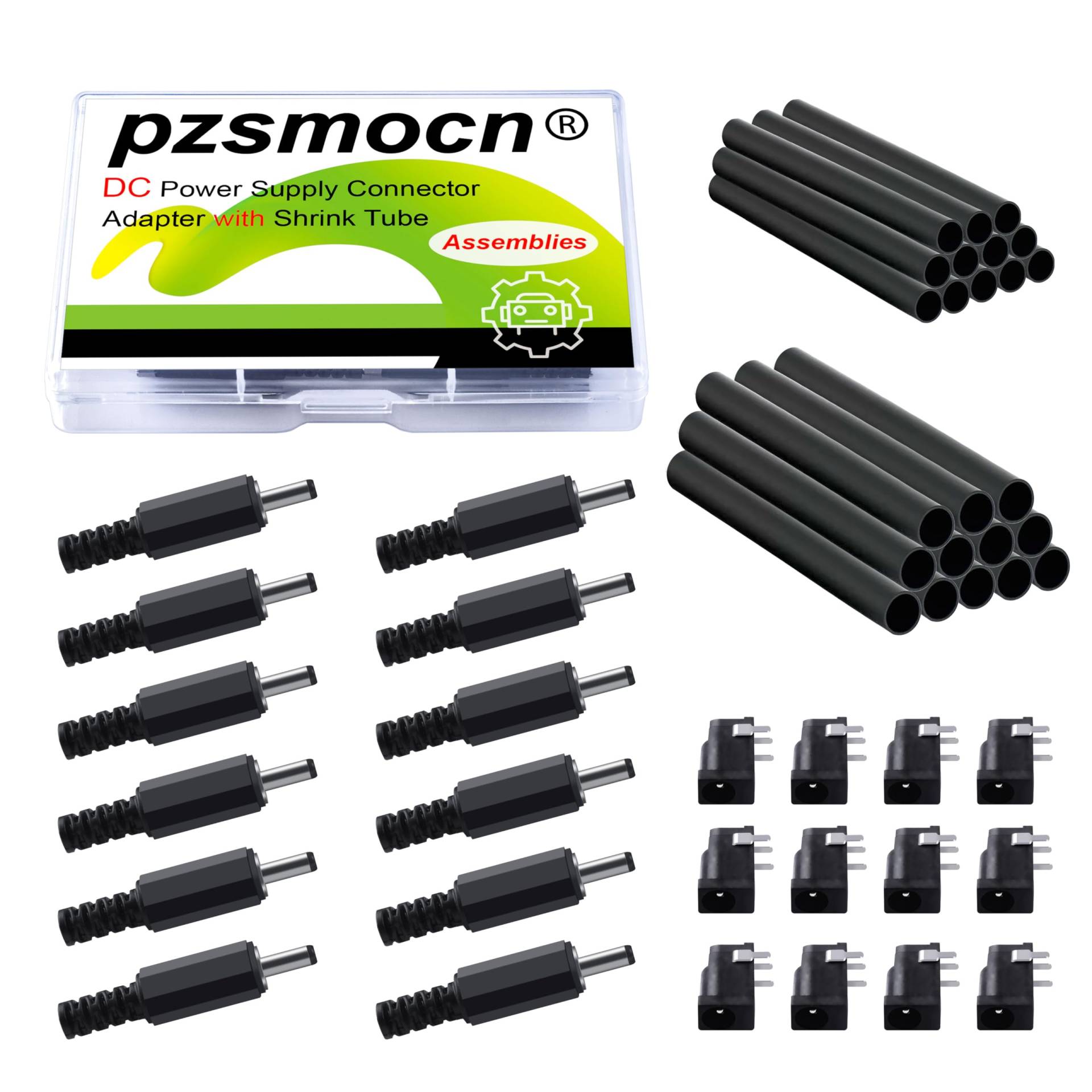 Pzsmocn 48 Stück / 12 Sätze 3,5 * 1,3 mm Gleichstromkabel-Buchsenadapter, Anschlussbaugruppe Männlicher Stecker und 3-Polige Weibliche Steckdose mit Schrumpfschlauch für die Leiterplattenmontage. Pzsmocn 48 Stück / 12 Sätze 3,5 * 1,3 mm Gleichstromkabel-Buchsenadapter, Anschlussbaugruppe Männlicher Stecker und 3-Polige Weibliche Steckdose mit Schrumpfschlauch für die Leiterplattenmontage. von pzsmocn