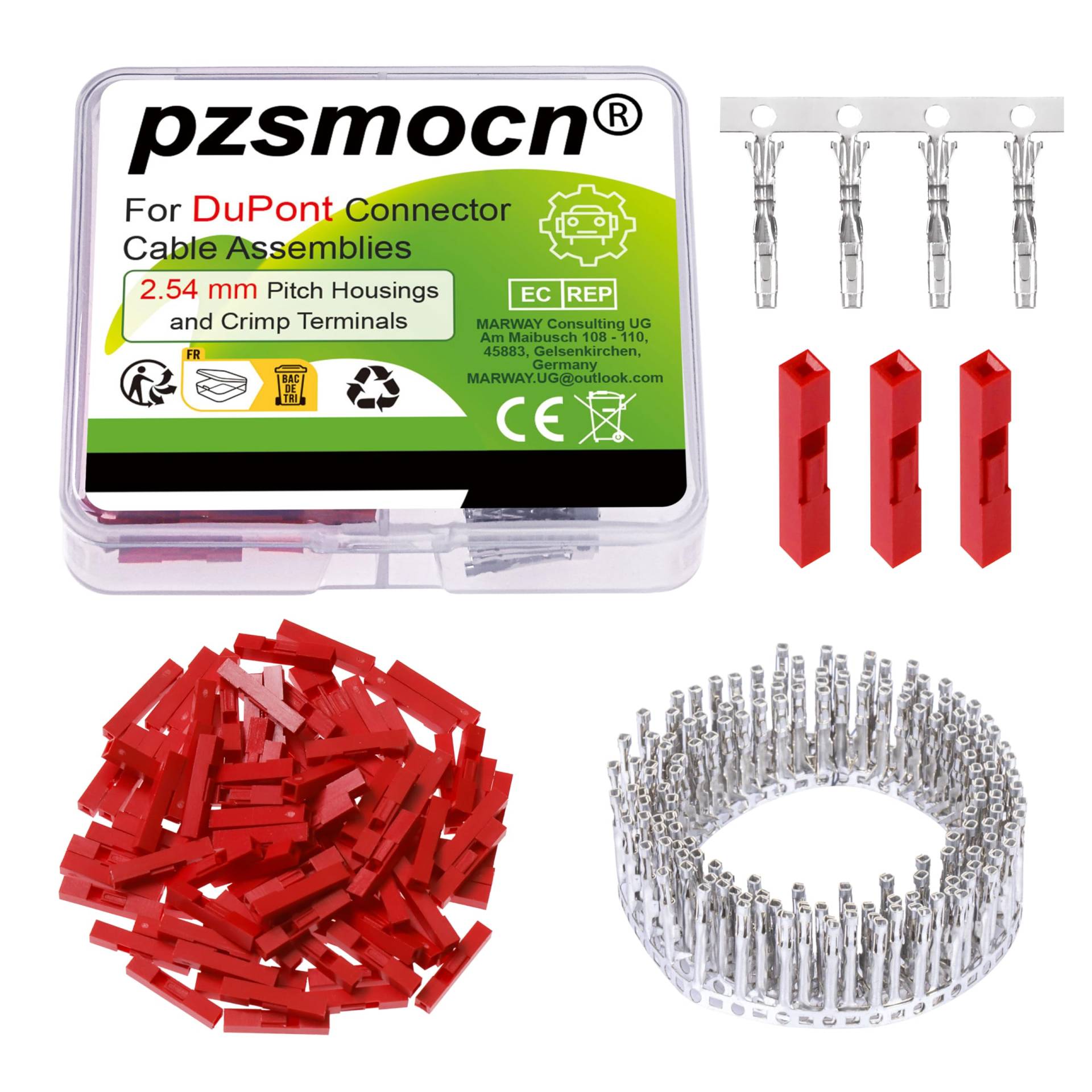 pzsmocn 100 Sets/200 Stück für Dupont 2,54 mm Pitch 1 Pin Adapterstecker Weibliches Gehäuse Rot Steckdose Klemmen Kompatibles Kabel 30–26 AWG Zubehör, Header-Crimp-Pin-Kit pzsmocn 100 Sets/200 Stück für Dupont 2,54 mm Pitch 1 Pin Adapterstecker Weibliches Gehäuse Rot Steckdose Klemmen Kompatibles Kabel 30–26 AWG Zubehör, Header-Crimp-Pin-Kit von pzsmocn