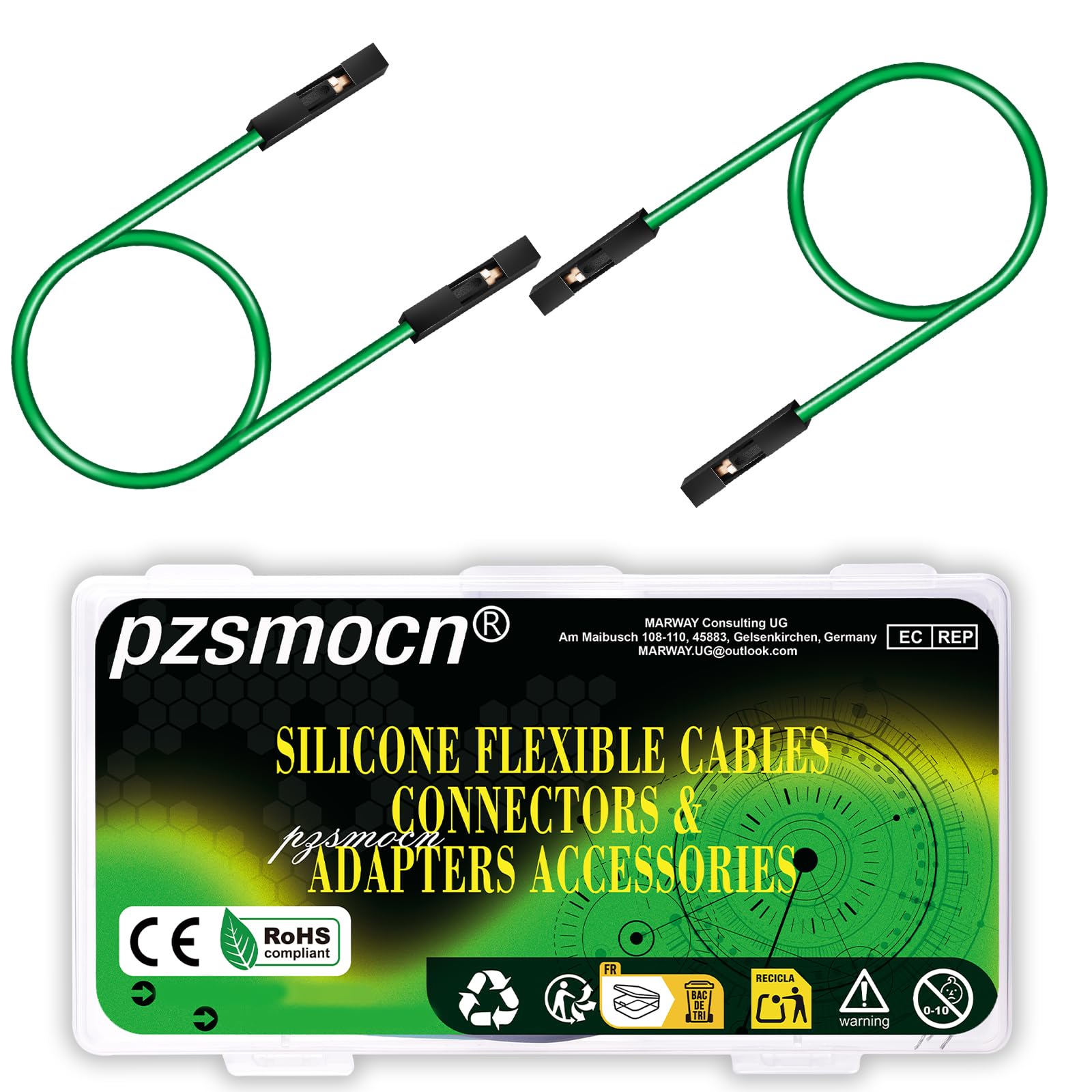 pzsmocn Flexible Silikon Jumper Wire Kabel Steckbrücken 24AWG 20cm,40Sets/120Stück für Dupont Steckverbinder 2,54mm 1-Polig Schwarz Female-Female Stecker Adapter Solderless Drahtbrücken für Breadboard pzsmocn Flexible Silikon Jumper Wire Kabel Steckbrücken 24AWG 20cm,40Sets/120Stück für Dupont Steckverbinder 2,54mm 1-Polig Schwarz Female-Female Stecker Adapter Solderless Drahtbrücken für Breadboard von pzsmocn