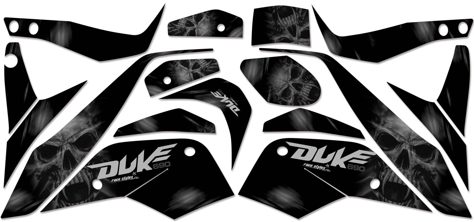 690 Duke 2008-2018 | Factory DEKOR Decals KIT Aufkleber Graphics von race-styles