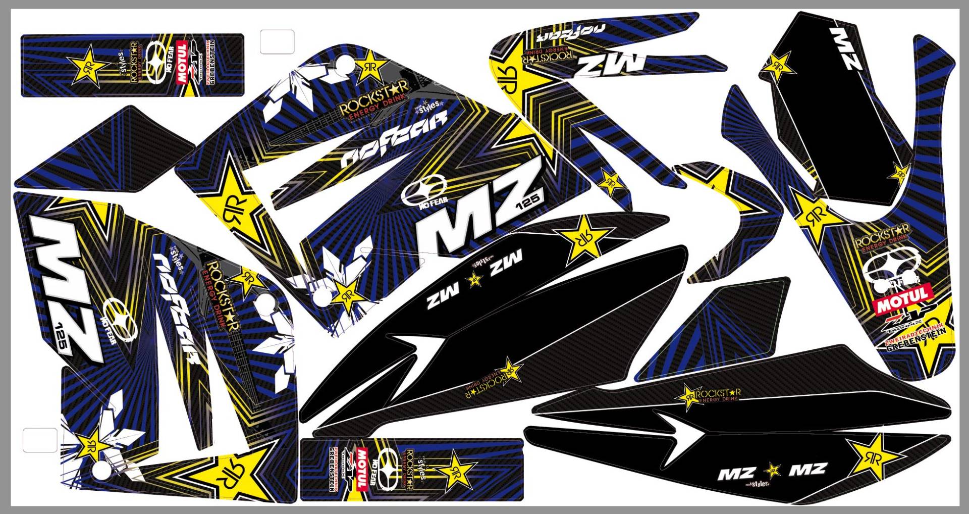 Stickers MZ MUZ RT 125 SX SM FULLKIT Dekor Aufkleber - Decals von race-styles
