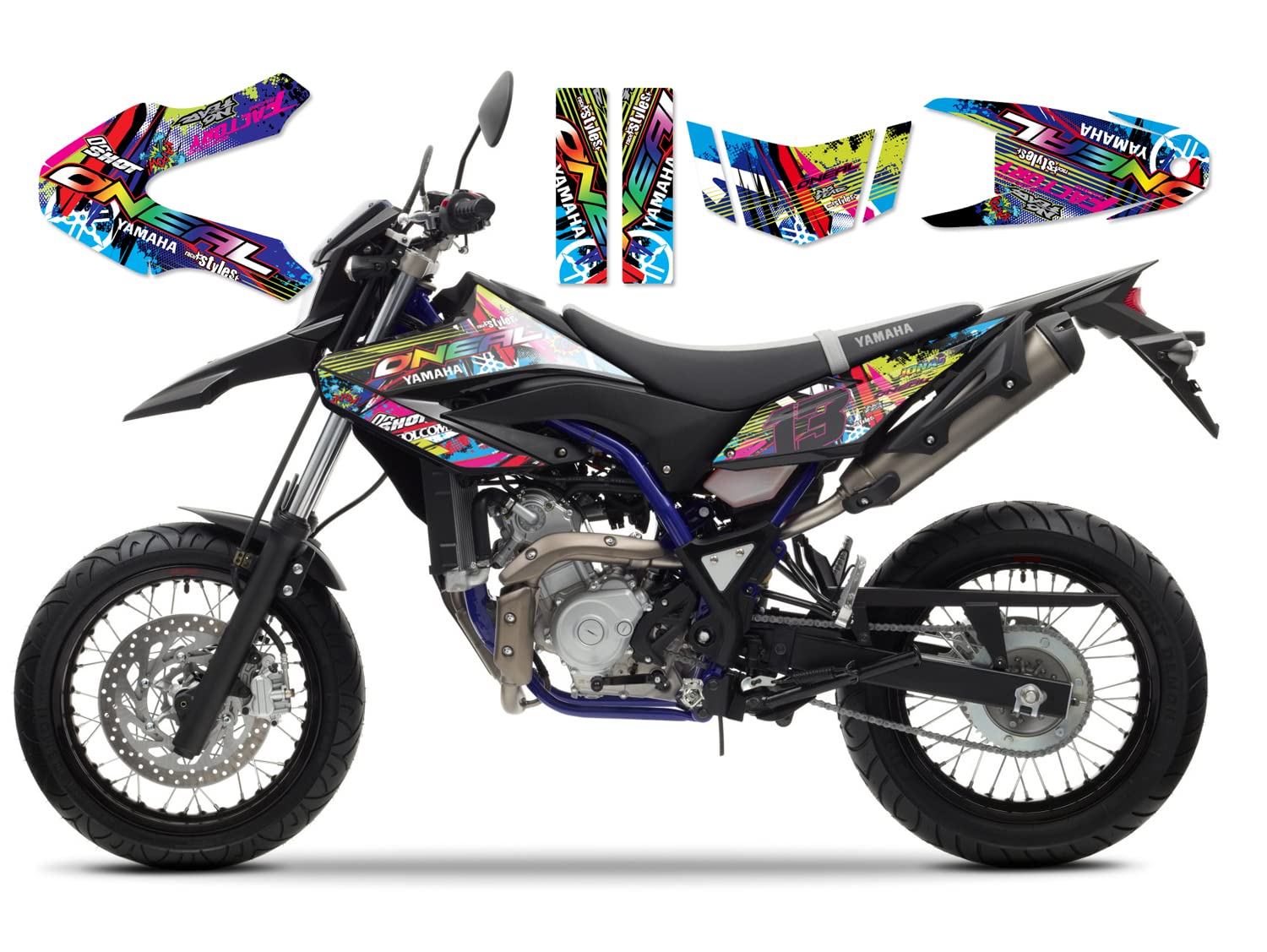 race-styles DEKOR kompatibel mit Yamaha WR 125 R Full Braaap !!! Premium neon Decals Sticker Aufkleber KIT 09-17 von race-styles