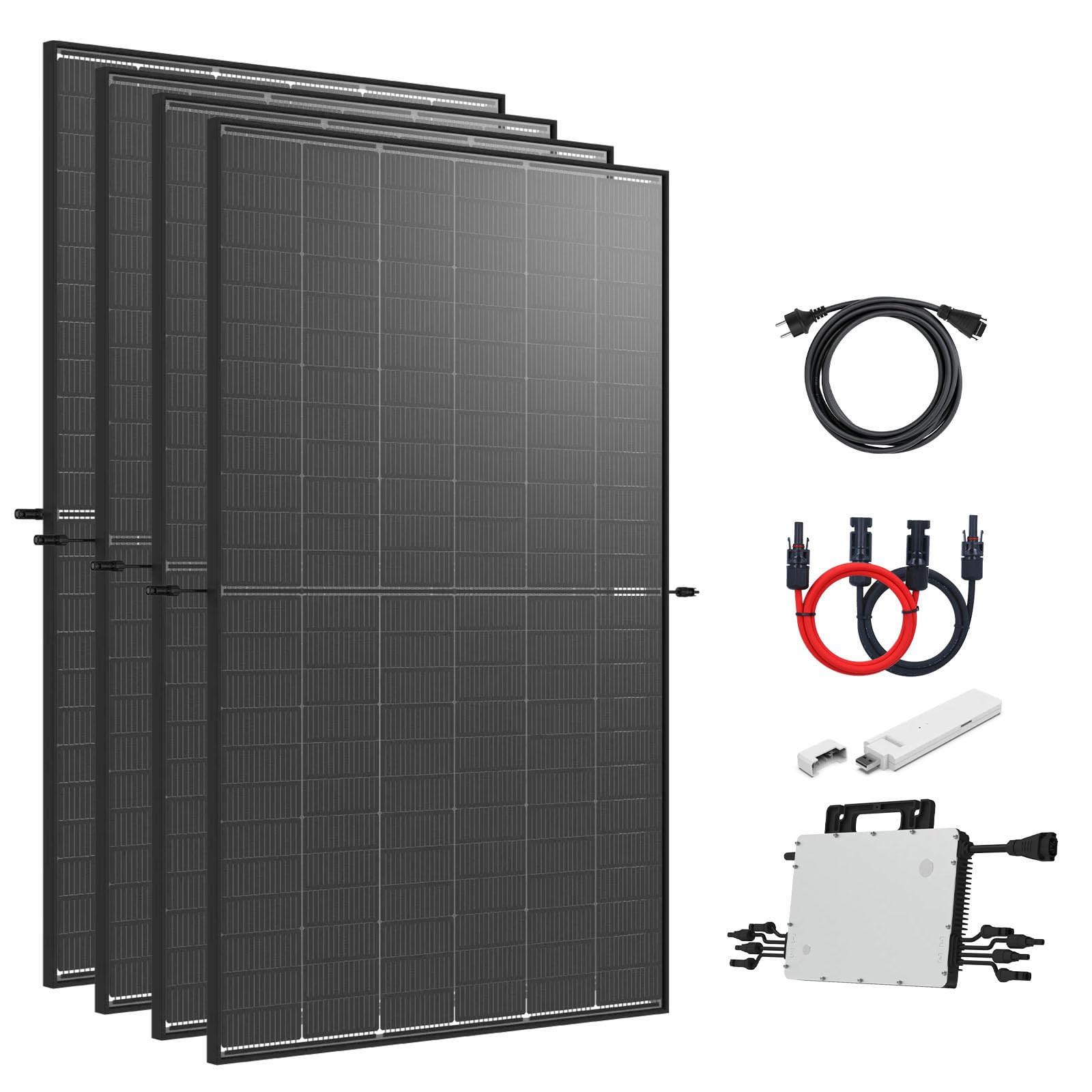ration1 Balkonkraftwerk Komplett Set Steckdose 1720Wp, 4x Trina 430Wp Bifazial Solarmodule, Solaranlage mit Hoymiles 1600W Wechselrichter, App-Überwachung, Plug & Play Mini PV-Anlage für Zuhause ration1 Balkonkraftwerk Komplett Set Steckdose 1720Wp, 4x Trina 430Wp Bifazial Solarmodule, Solaranlage mit Hoymiles 1600W Wechselrichter, App-Überwachung, Plug & Play Mini PV-Anlage für Zuhause von ration1.de