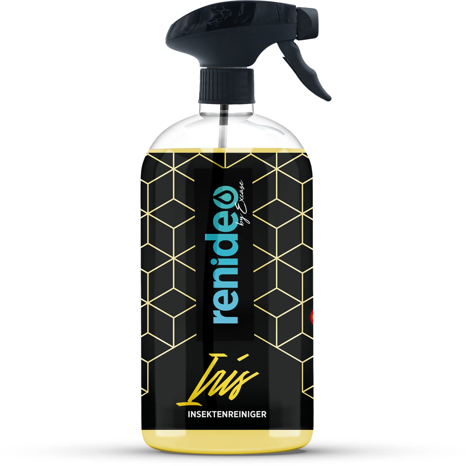 renideo Auto Insektenreiniger Spray - Iris - Insektenentferner für Windschutzscheibe, Scheinwerfer und Lack, Flugrostentferner, lackverträglich, Made in Germany (500ml) von renideo