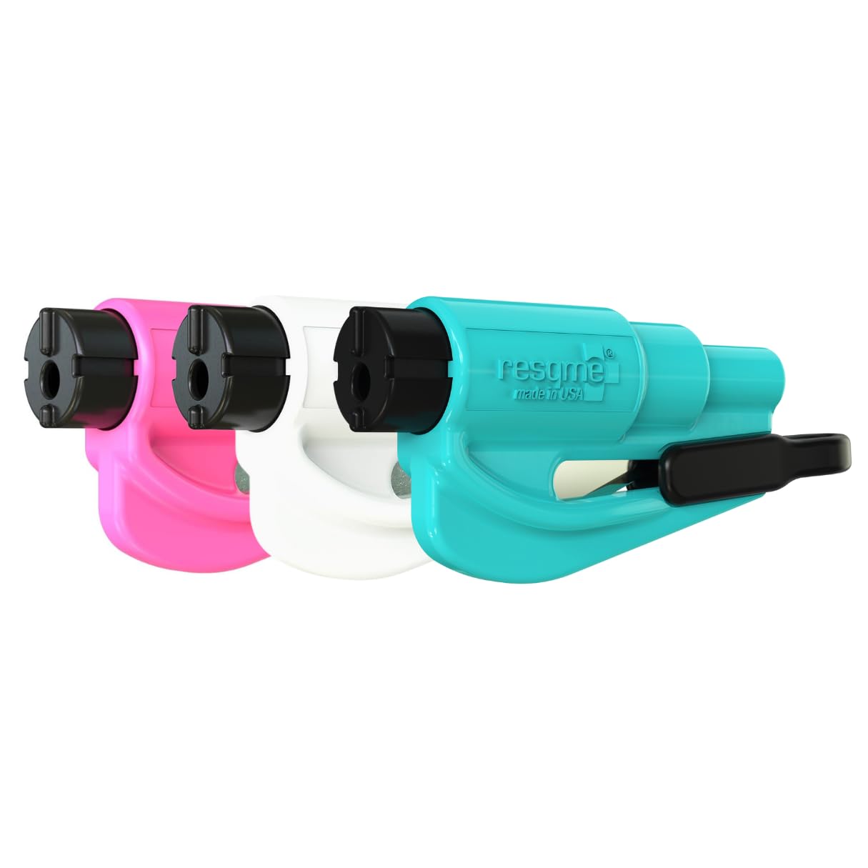 RESQME Original-Notfall-Auto-Fluchtwerkzeug, Schlüsselanhängerformat, 2-in-1 Gurtschneider/Fensterbrecher, 3er-Pack für Familien, kompakter Notfallhammer, Rosa/Weiß/Blaugrün RESQME Original-Notfall-Auto-Fluchtwerkzeug, Schlüsselanhängerformat, 2-in-1 Gurtschneider/Fensterbrecher, 3er-Pack für Familien, kompakter Notfallhammer, Rosa/Weiß/Blaugrün von resqme