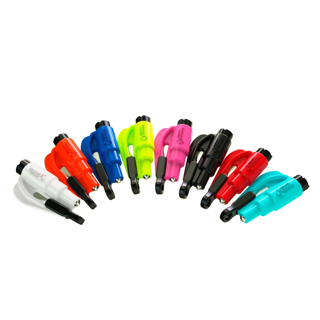 resqme Auto-Sicherheits-Schlüsselanhänger, Fensterbrecher und Sicherheitsgurtschneider, Nothammer, hergestellt in den USA, 8er-Pack resqme- Regenbogen resqme Auto-Sicherheits-Schlüsselanhänger, Fensterbrecher und Sicherheitsgurtschneider, Nothammer, hergestellt in den USA, 8er-Pack resqme- Regenbogen von resqme