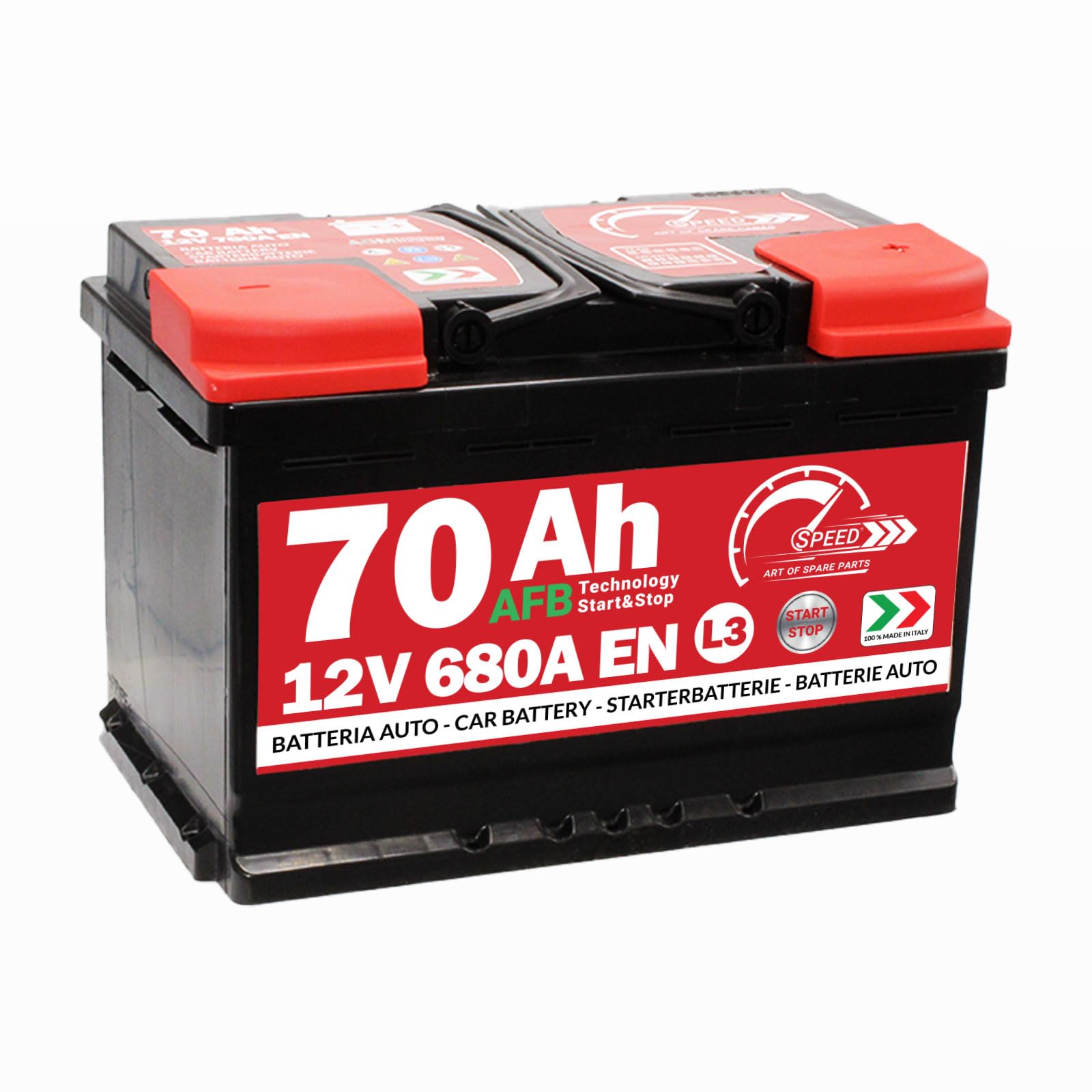 AUTOBATTERIE SPEED L3 Start&Stop AFB Technologie - 70Ah 680A 12V AUTOBATTERIE SPEED L3 Start&Stop AFB Technologie - 70Ah 680A 12V von ricambi auto smc