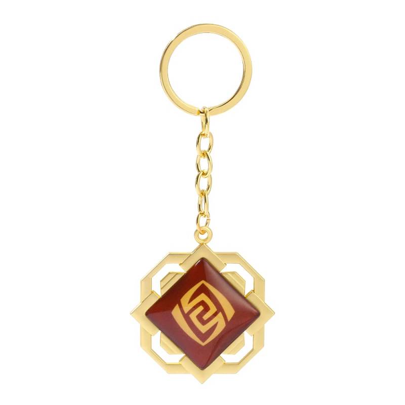 rongji jewelry Genshin Impact Vision Leuchtende Schlüsselanhänger – Hot Game Project Cosplay Anhänger Schlüsselanhänger Zubehör, Liyue-Geo, Medium von rongji jewelry