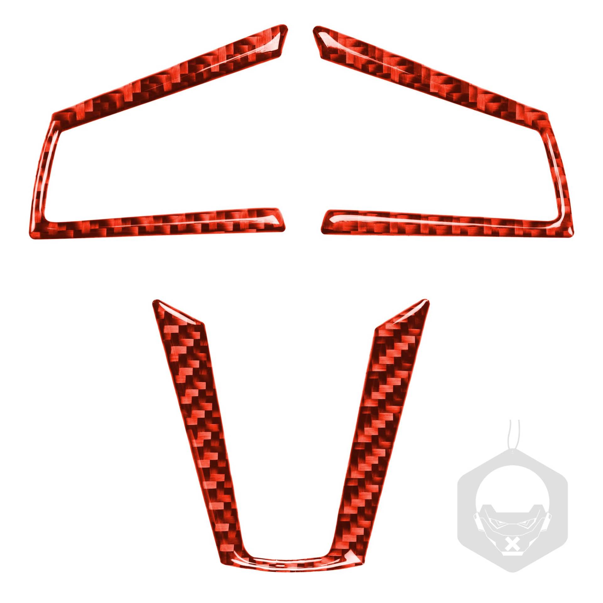 Kohlefaser Innenverkleidung Rahmen Abdeckung Verkleidung kompatibel mit Mazda MX5 MX 5 Miata ND 2016-2022 (Lenkrad 16, rot) von rrx