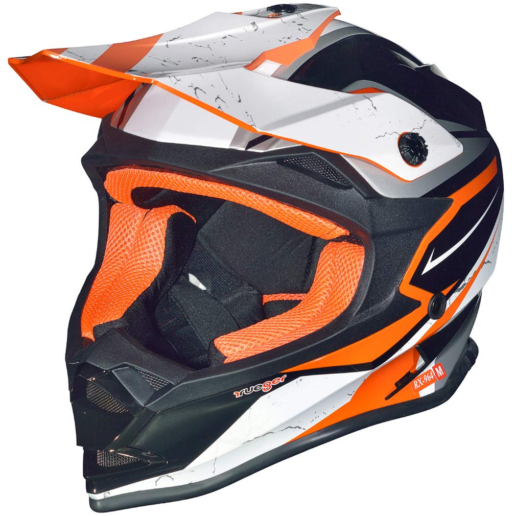 RK-652 Kinder Crosshelm Endurohelm Motorradhelm Roller Quad Helm Kinderhelm, Größe:XXXS (49-50), Farbe:Light Orange von rueger-helmets
