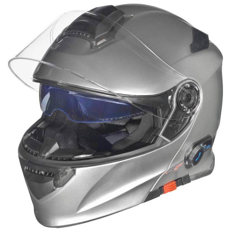 RS-983 Bluetooth Klapphelm Motorradhelm Conzept Motorrad Modular Helm rueger, Farbe:Titanium Grey, Größe:M (57-58) von rueger-helmets