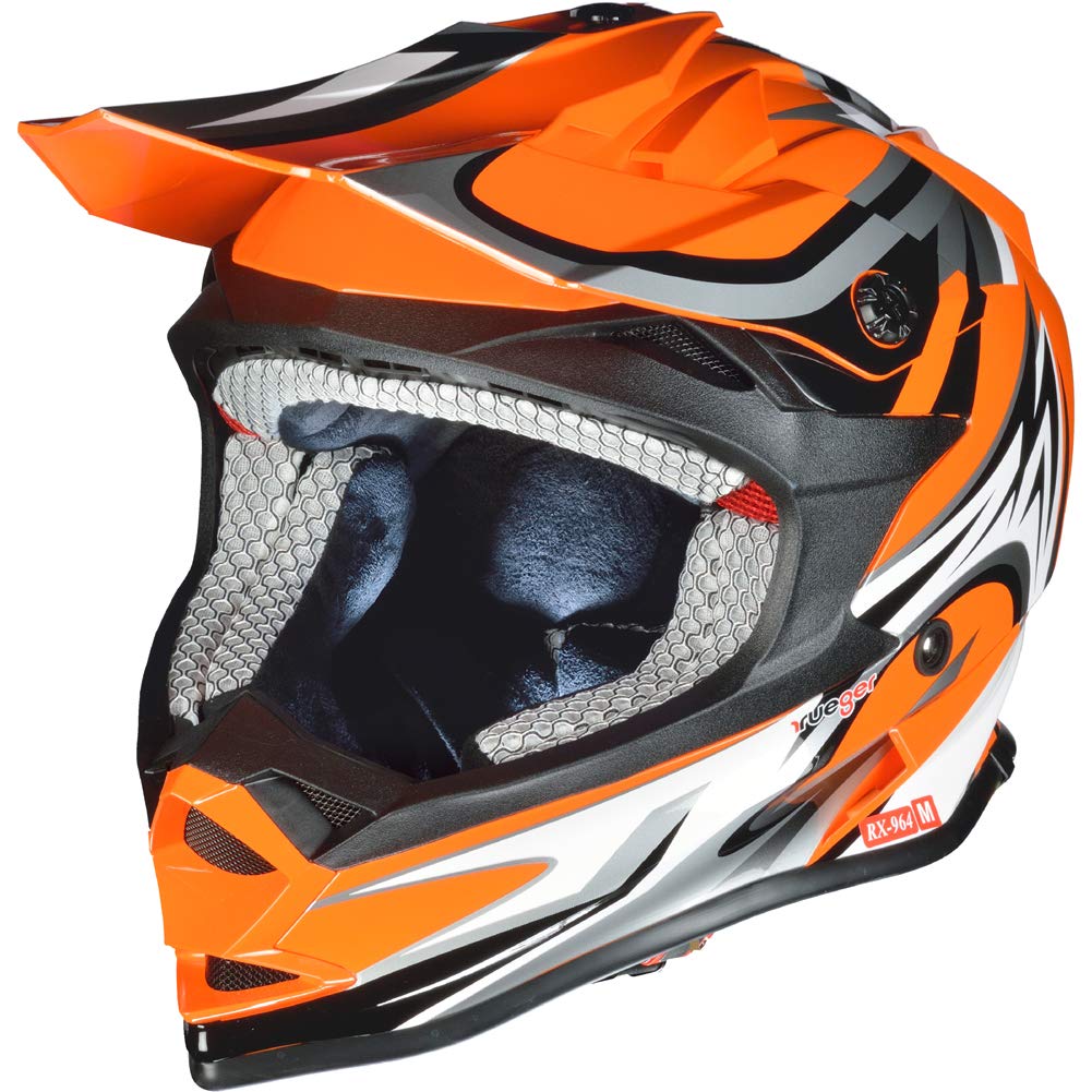 RX-964 Crosshelm Integralhelm Quad Cross Enduro Motocross Offroad Helm rueger, Größe:S (55-56), Farbe:Blau V/RCK von rueger-helmets