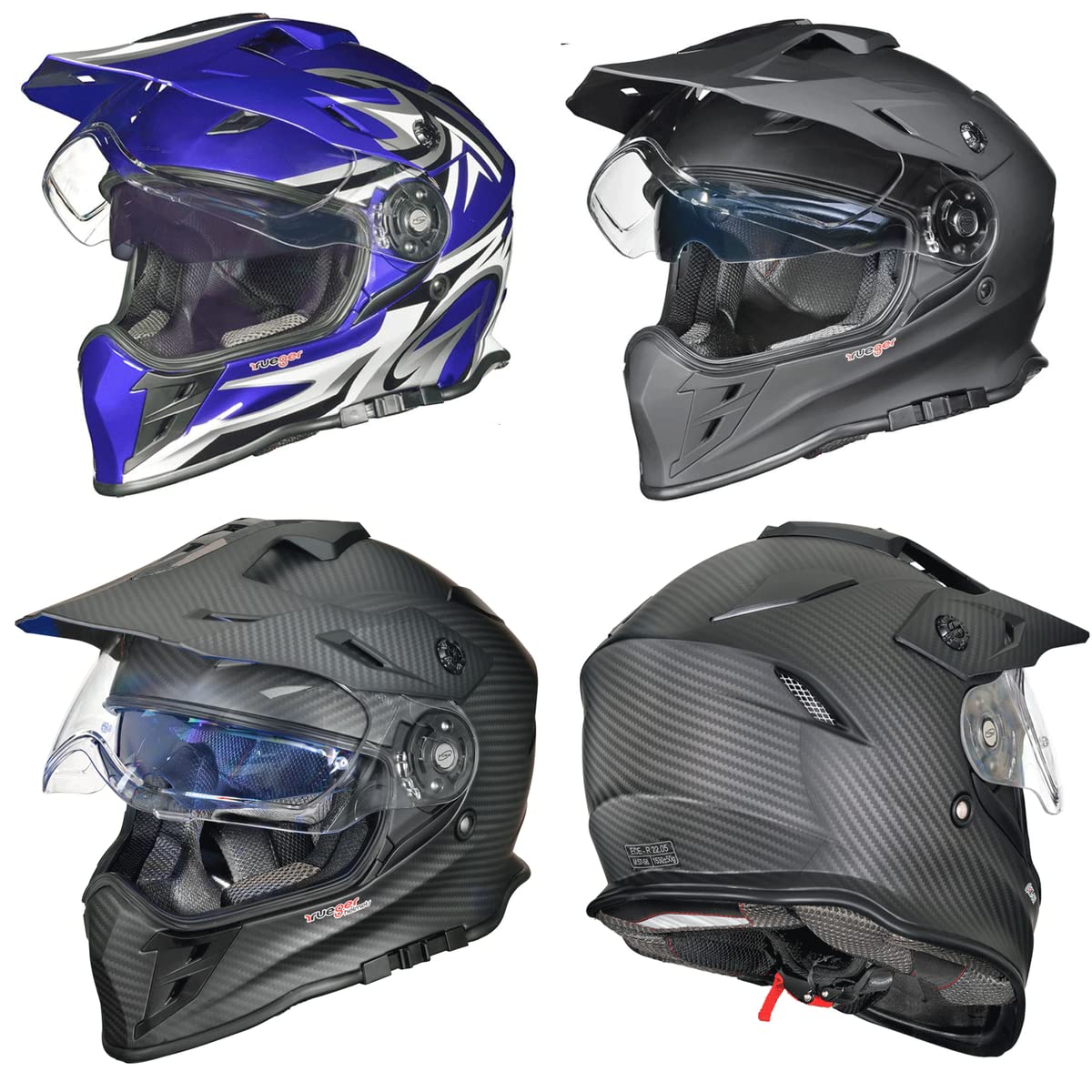 RX-967 Crosshelm Integralhelm Quad Cross Enduro Motocross Offroad Helm rueger, Größe:XL (61-62), Farbe:Blau V/RCK von rueger-helmets