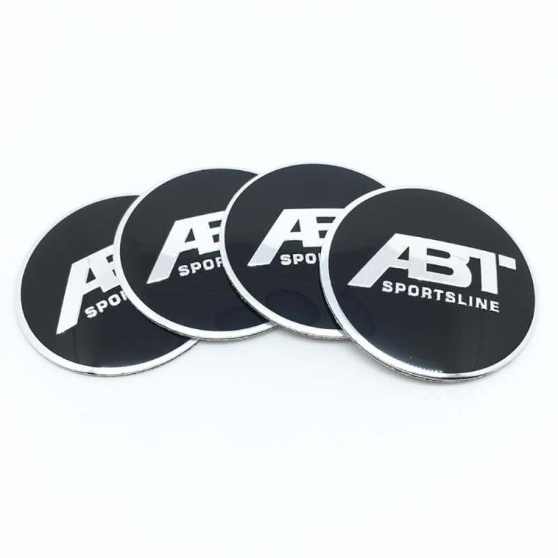 SUDORF 4 Stück Nabendeckel Aufkleber für ABT Logo 56.5 mm Auto Zubehör Radnabenkappen,C von SUDORF
