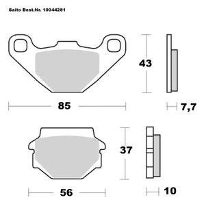 Saito Bremsbeläge Organisch Mit ABE Diverse Modelle von Saito