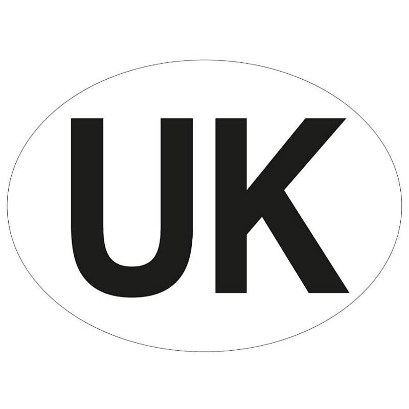 AA Vollmagnetisches UK-Abzeichen für Autos – Neue 2021 gesetzliche Verordnung für das Fahren in Frankreich und EU-Ländern – schwarzer Text weiße ovale Platte 210 x 190 mm – 1 Stück von sakura