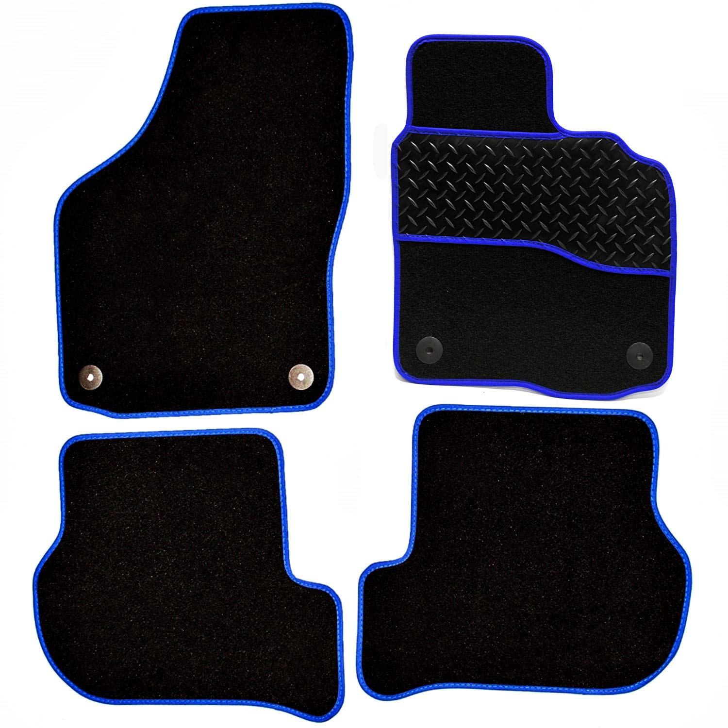 Sakura DD0688BU Maßgeschneiderte Automatten, schwarz mit Gummi-Fersenpolster, Blauer Rand Sakura DD0688BU Maßgeschneiderte Automatten, schwarz mit Gummi-Fersenpolster, Blauer Rand von sakura