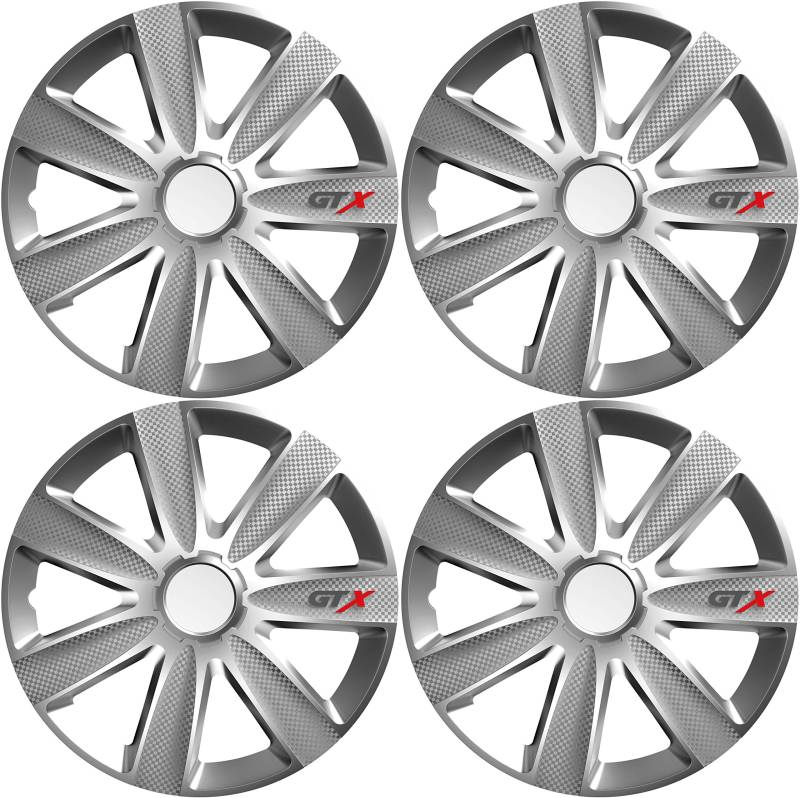 Sakura GTXCARBON14 Sakura Radzierblende Radkappe Set von 4 Passform Universal, GTX Carbon, 14 Zoll von sakura