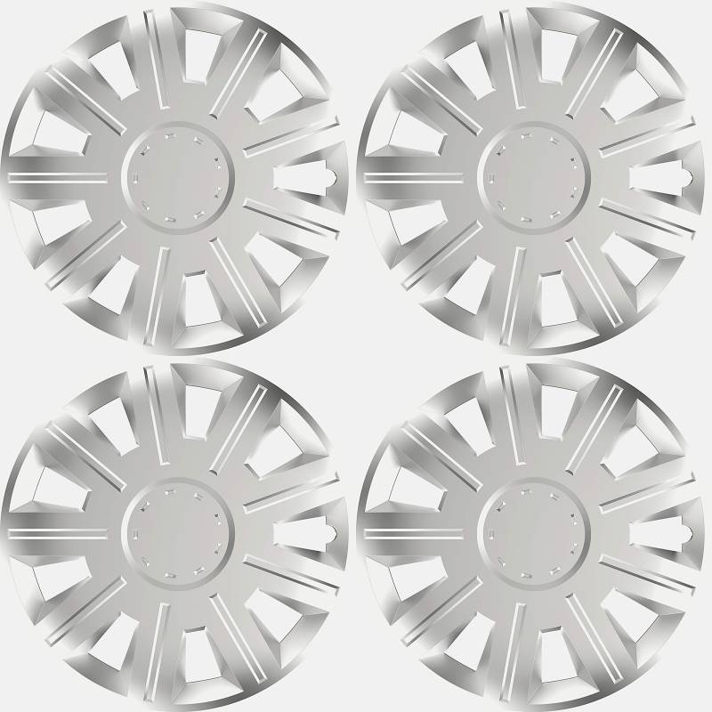 Sakura Victory Radkappen, 13 Zoll, Silber - 4-er Set von sakura