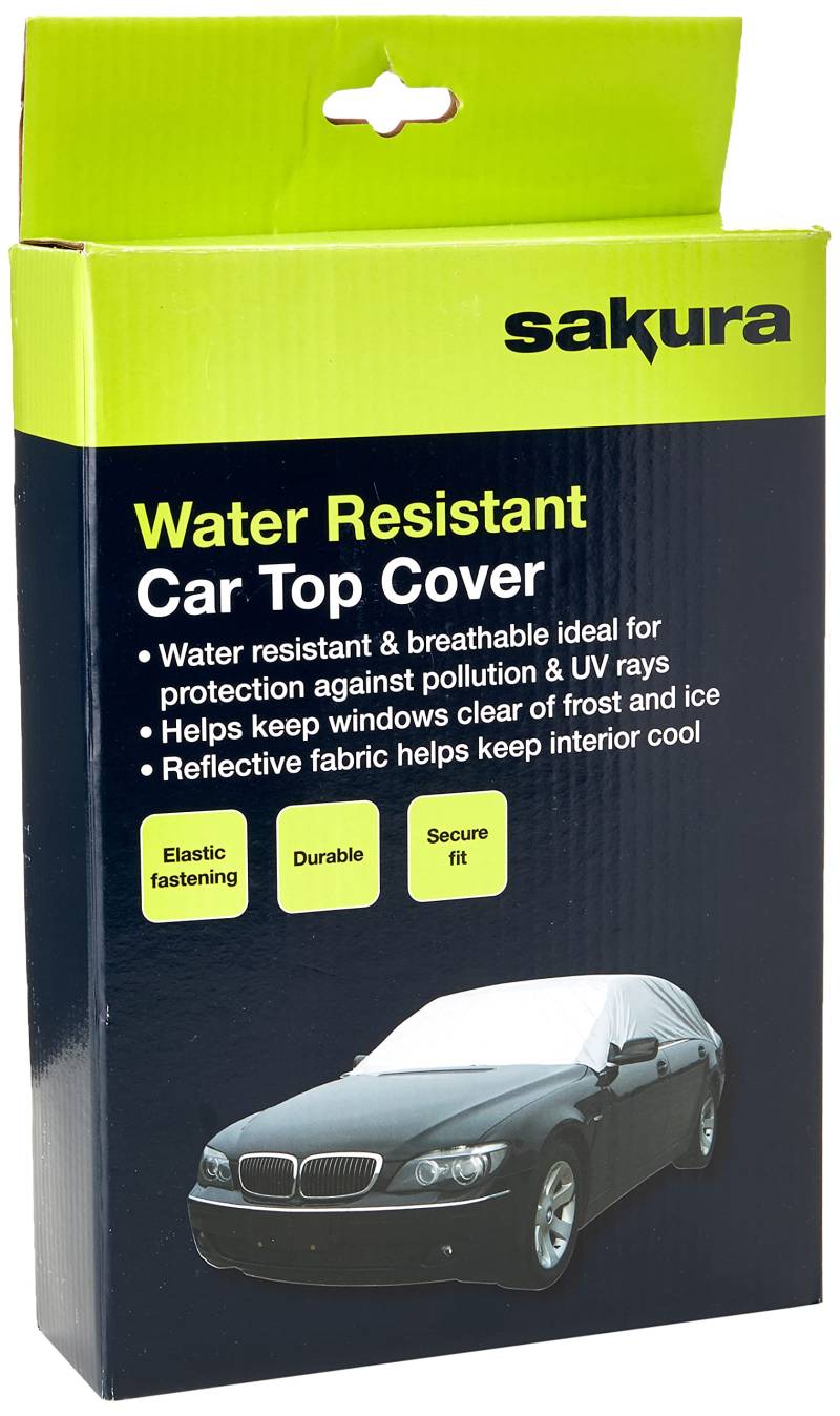 Sakura SS5385 Extra große graue Autoabdeckung – Frostschutz, wasserabweisend – universelle einfache Passform – wählen Sie aus 4 Größen, grau von sakura